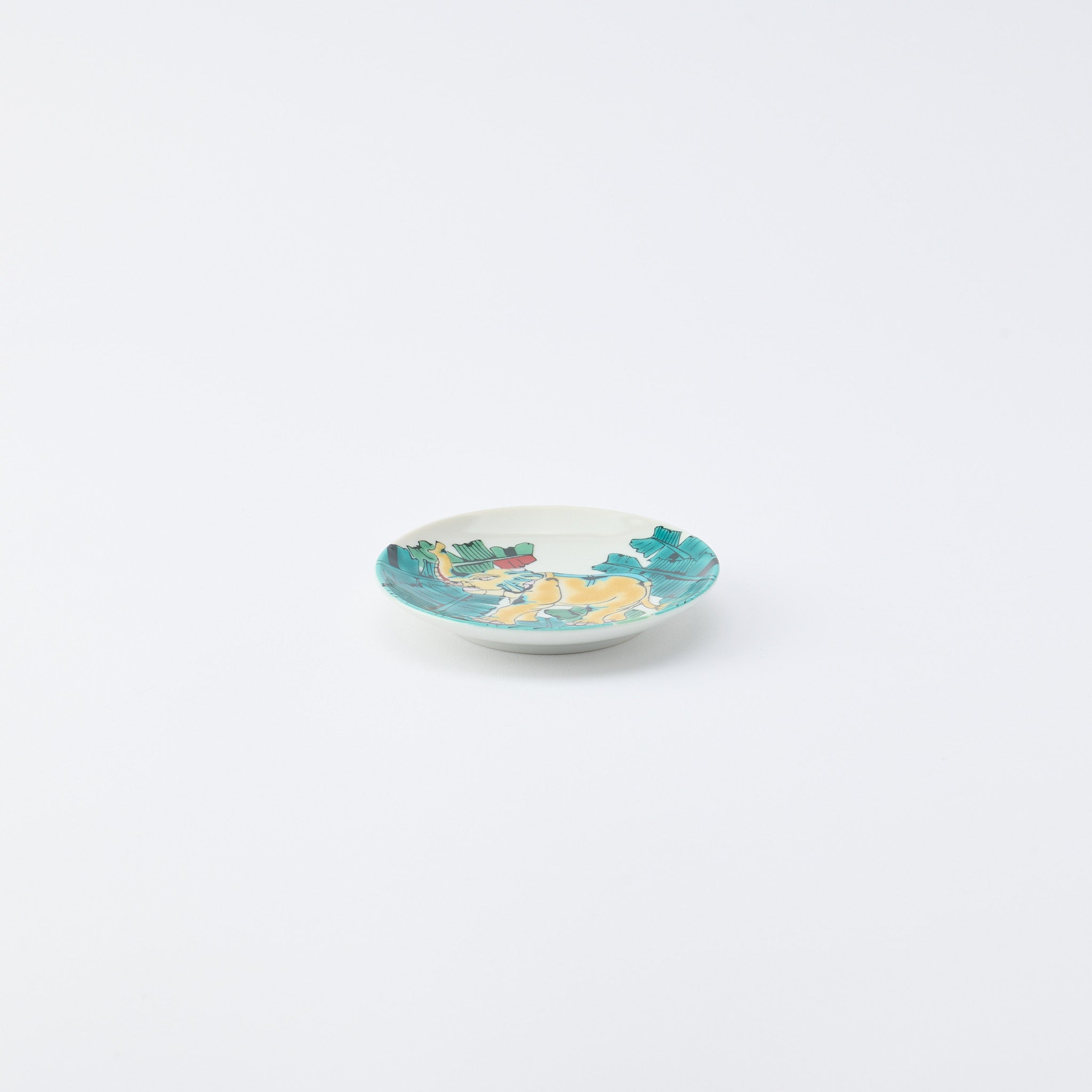 Kutani Art Auspicious Motifs Sauce Plate