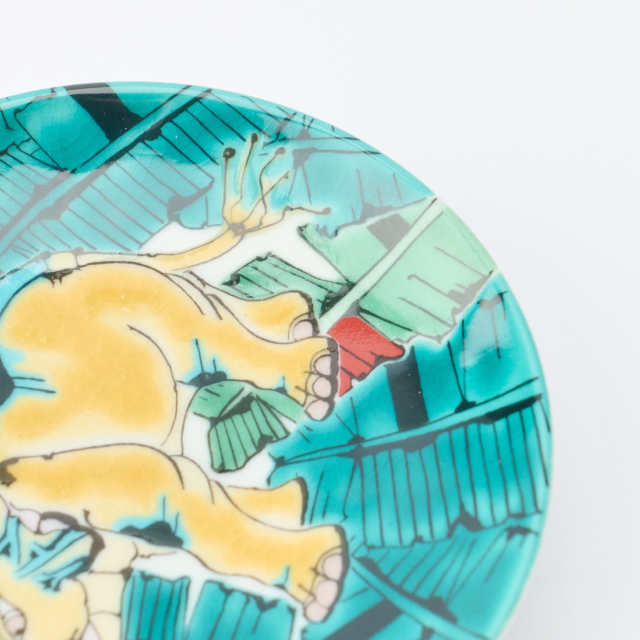 Kutani Art Auspicious Motifs Sauce Plate