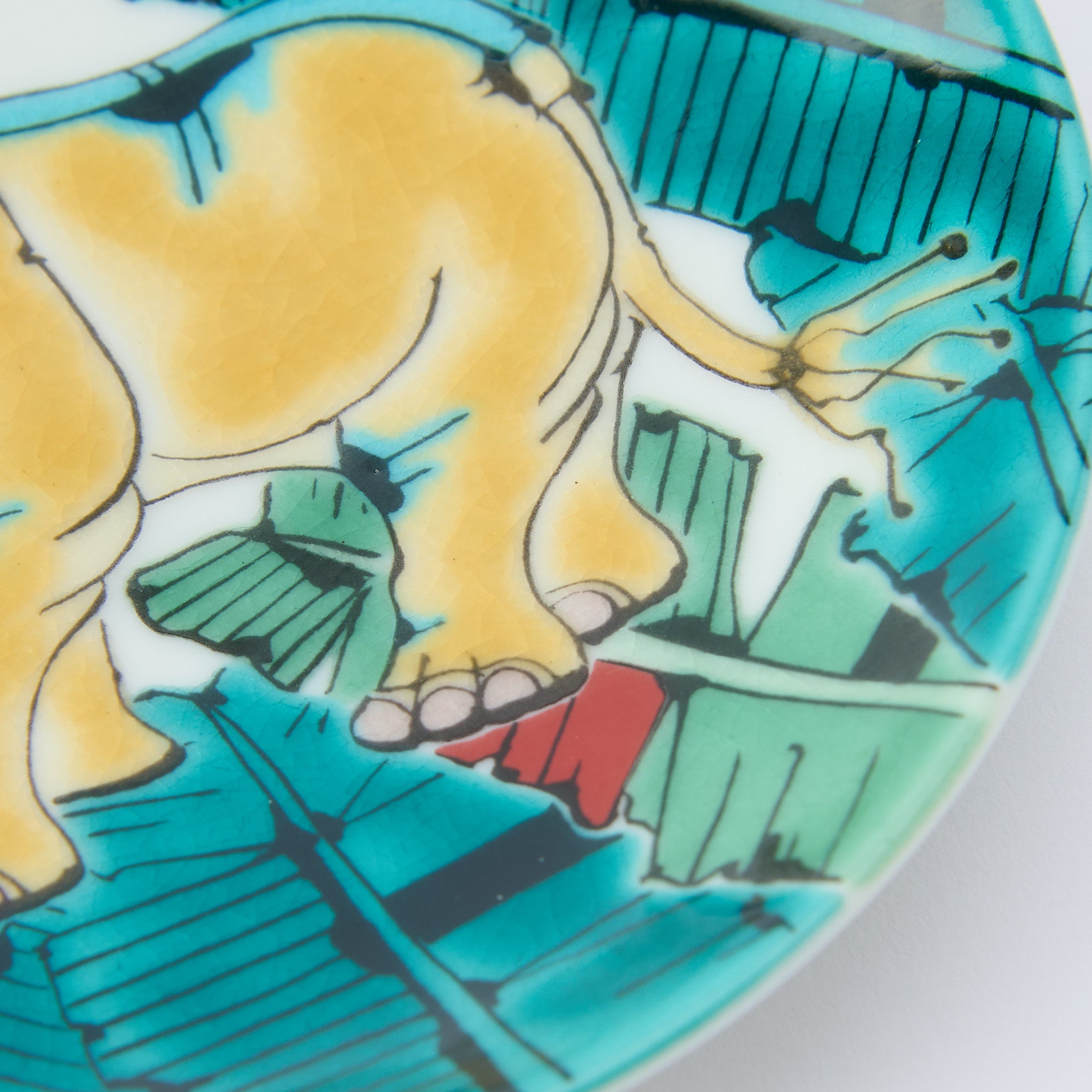 Kutani Art Auspicious Motifs Sauce Plate