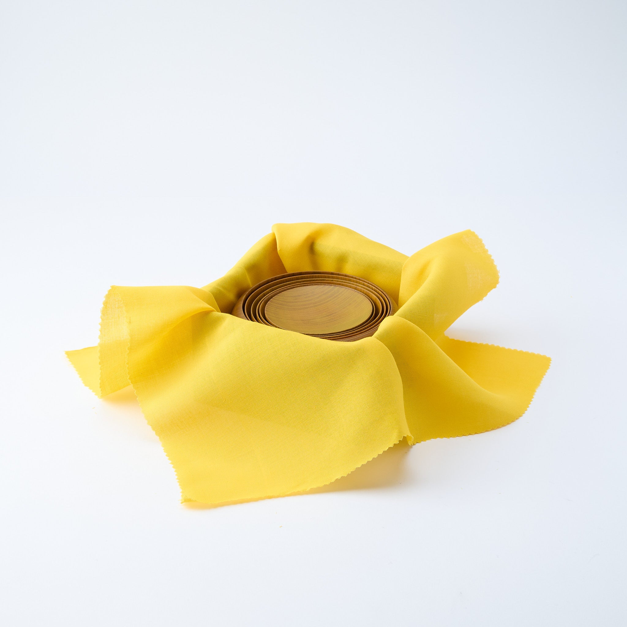 Yellow Matte Wipe-Lacquer Finish Oryoki Bowl Set