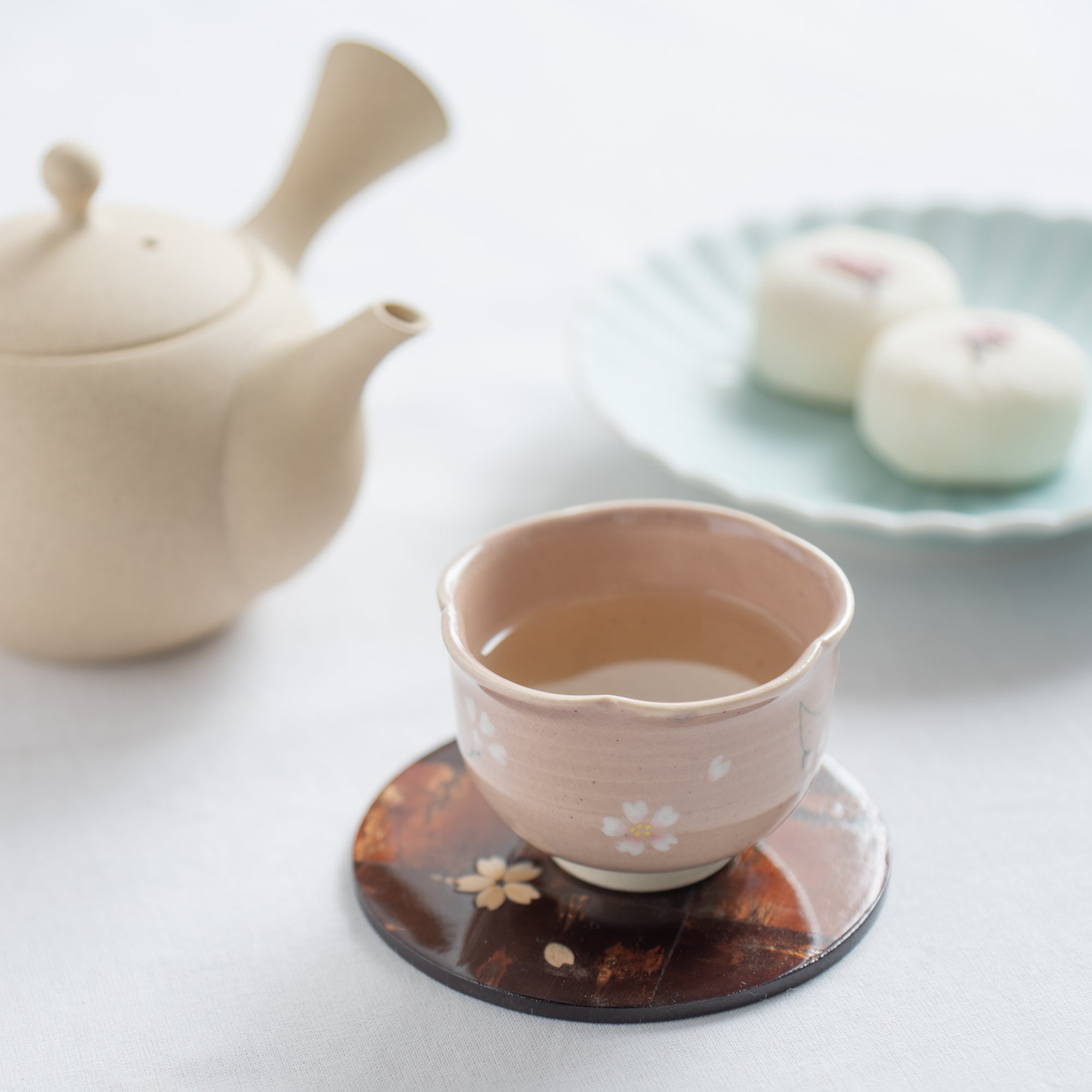 Floating Sakura Japanese Teacup