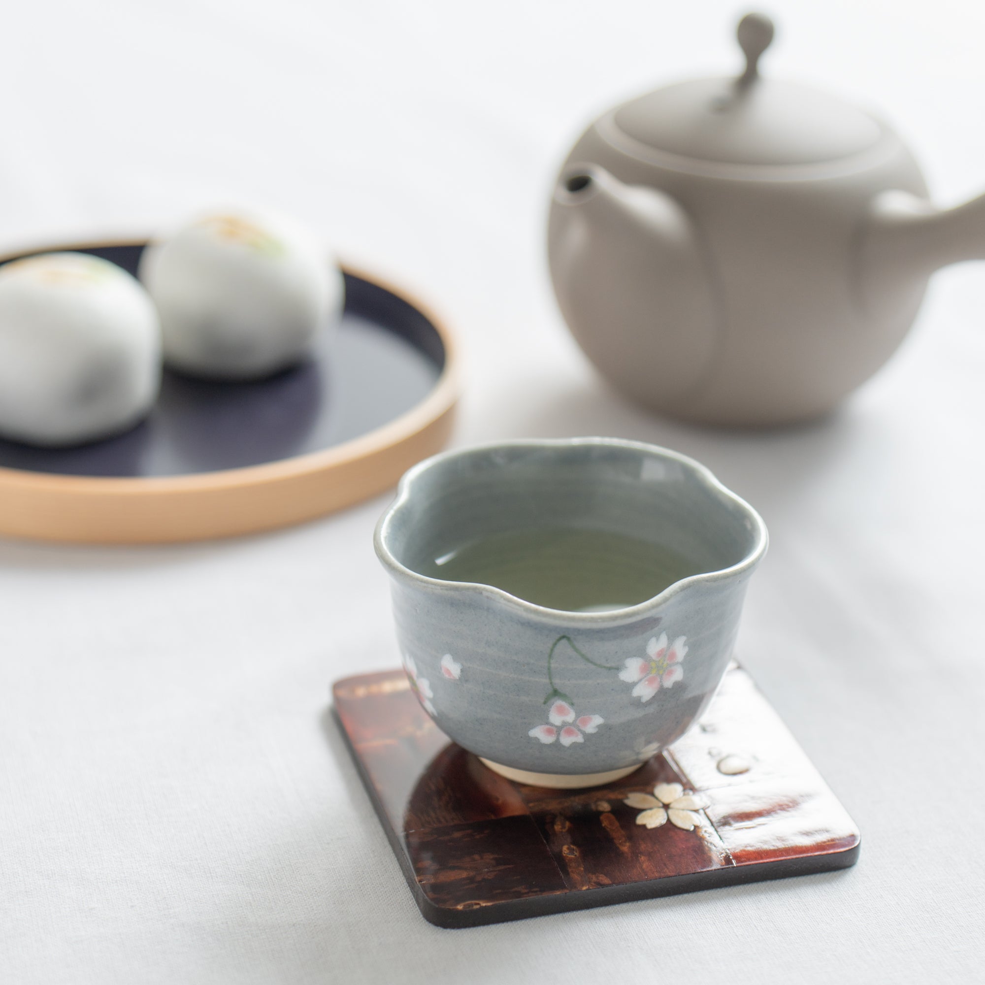 Floating Sakura Japanese Teacup