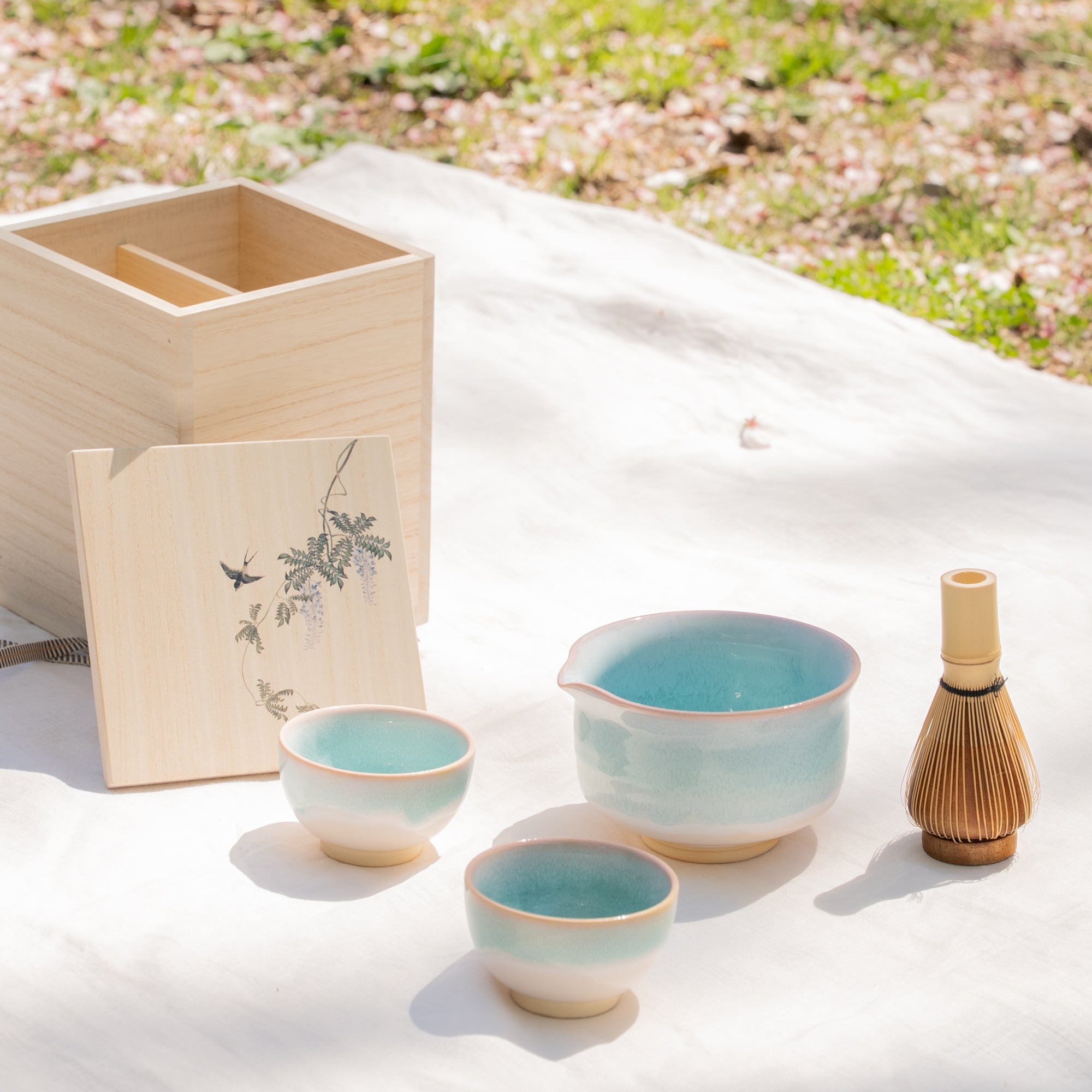 Blue Gradient Matcha Tea Set