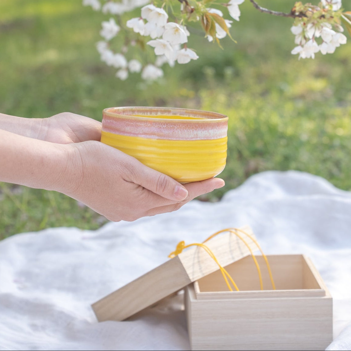 Blüte & Golden Gelb Matcha-Schale