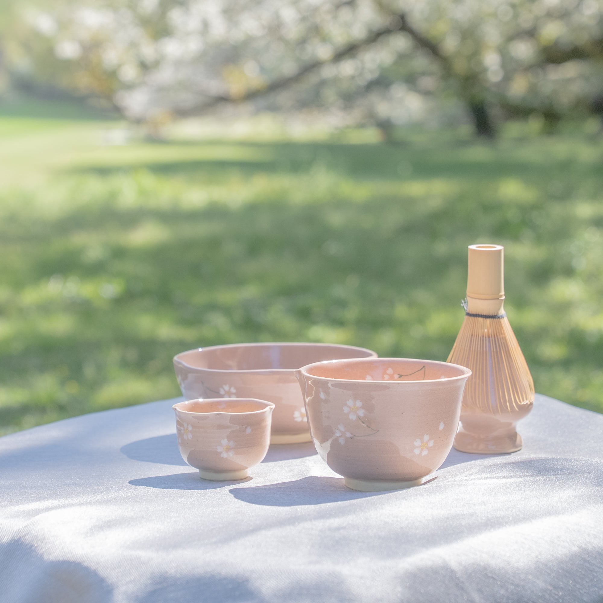 Floating Sakura Japanese Teacup