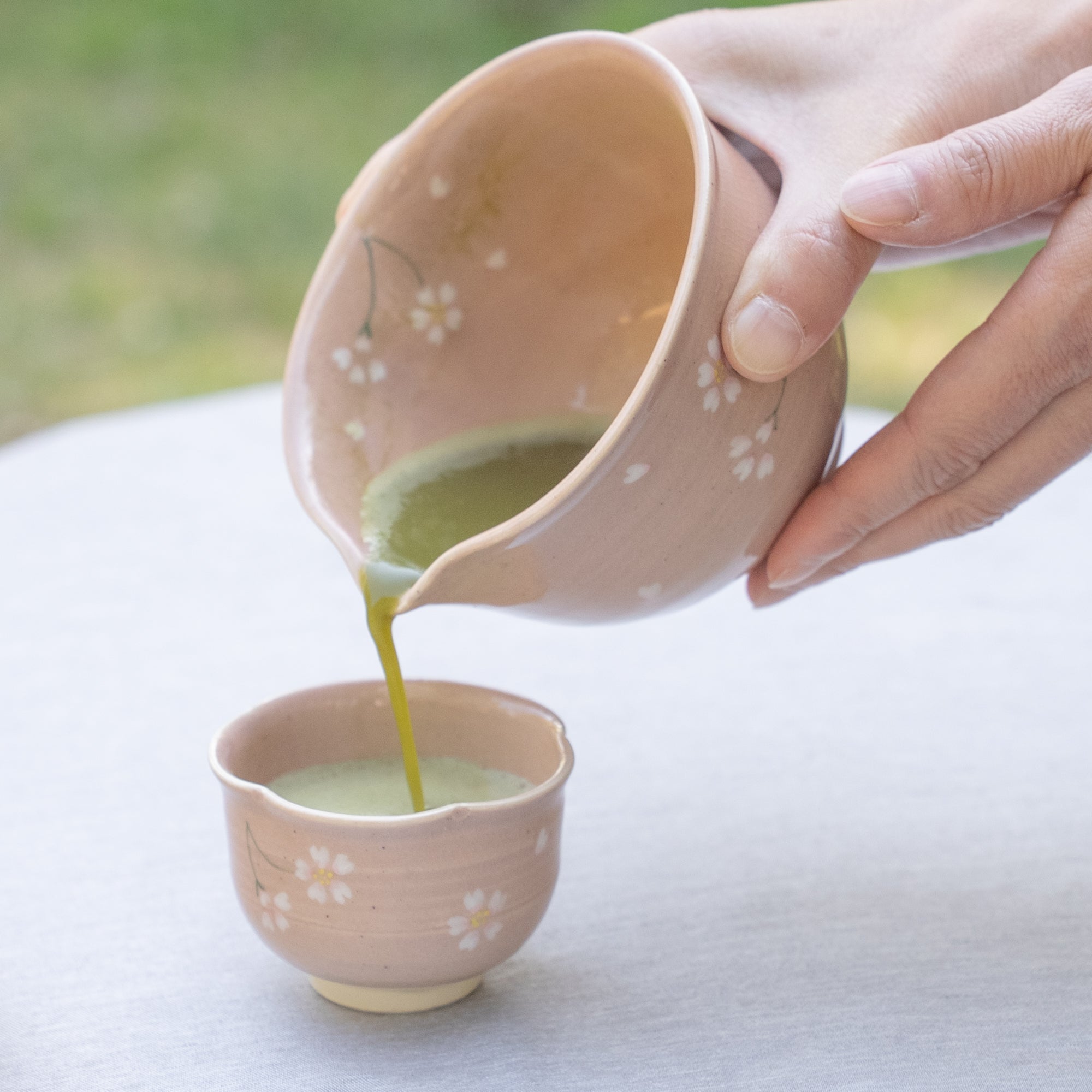 Floating Sakura Japanese Teacup