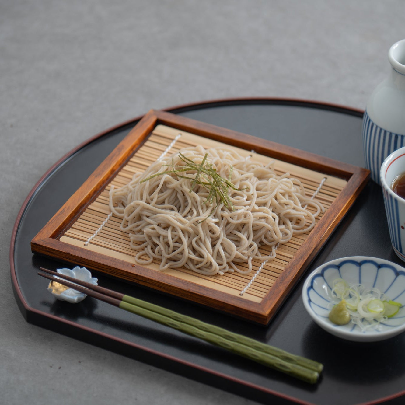 Square Low-Rimmed Japanese Soba Tray