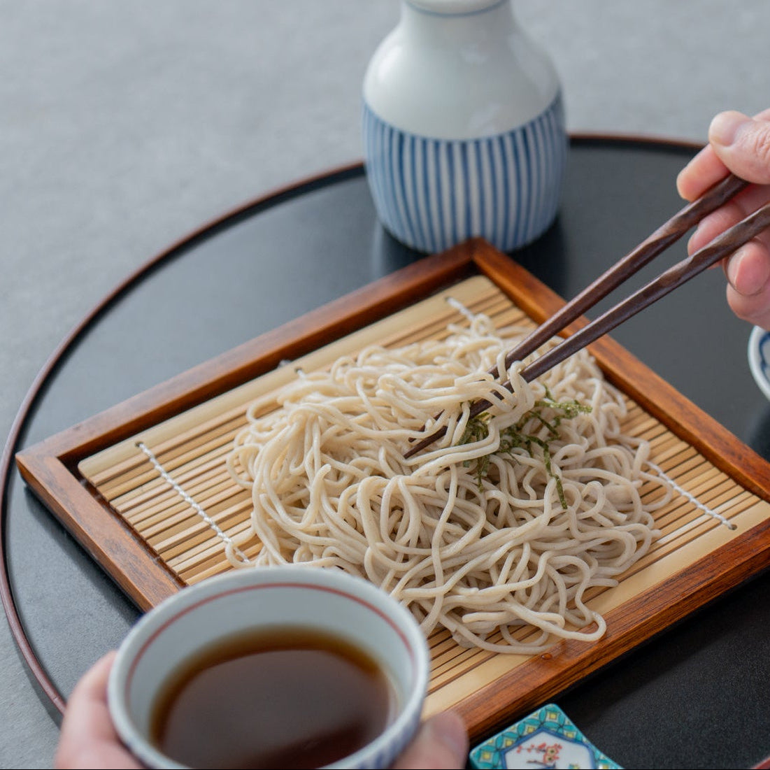 Square Low-Rimmed Japanese Soba Tray