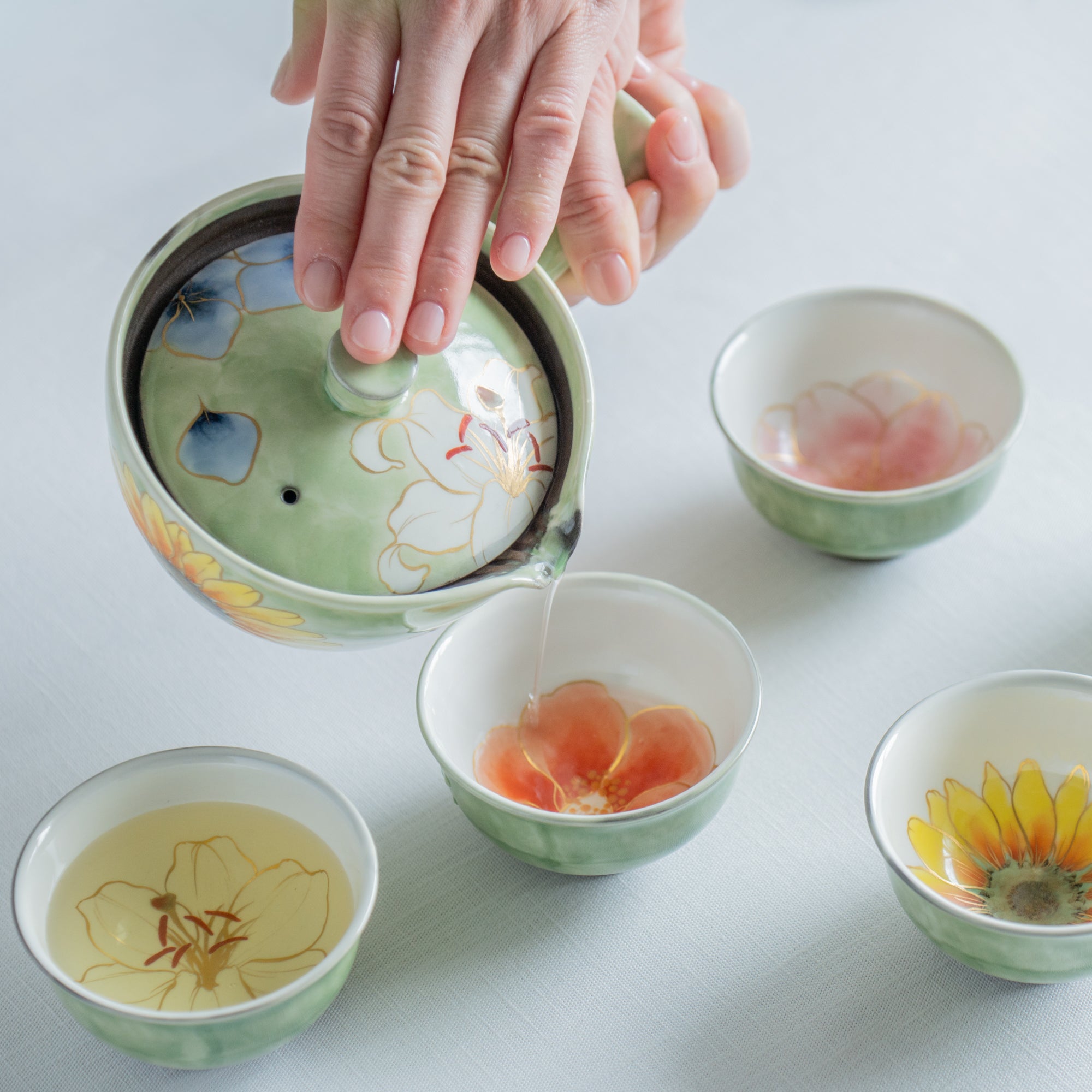 Colorful Floral Japanese Teapot