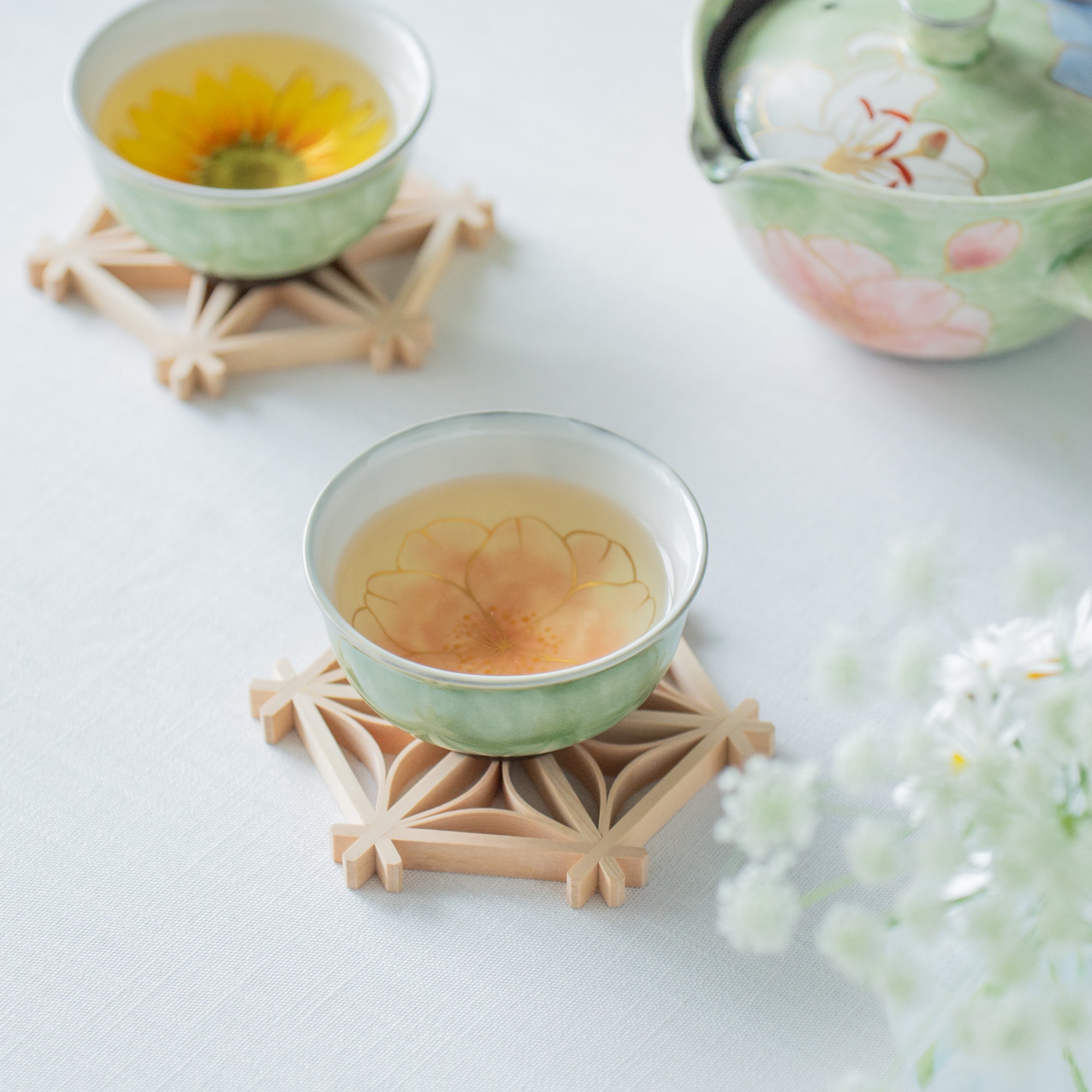 Colorful Floral Japanese Teacup