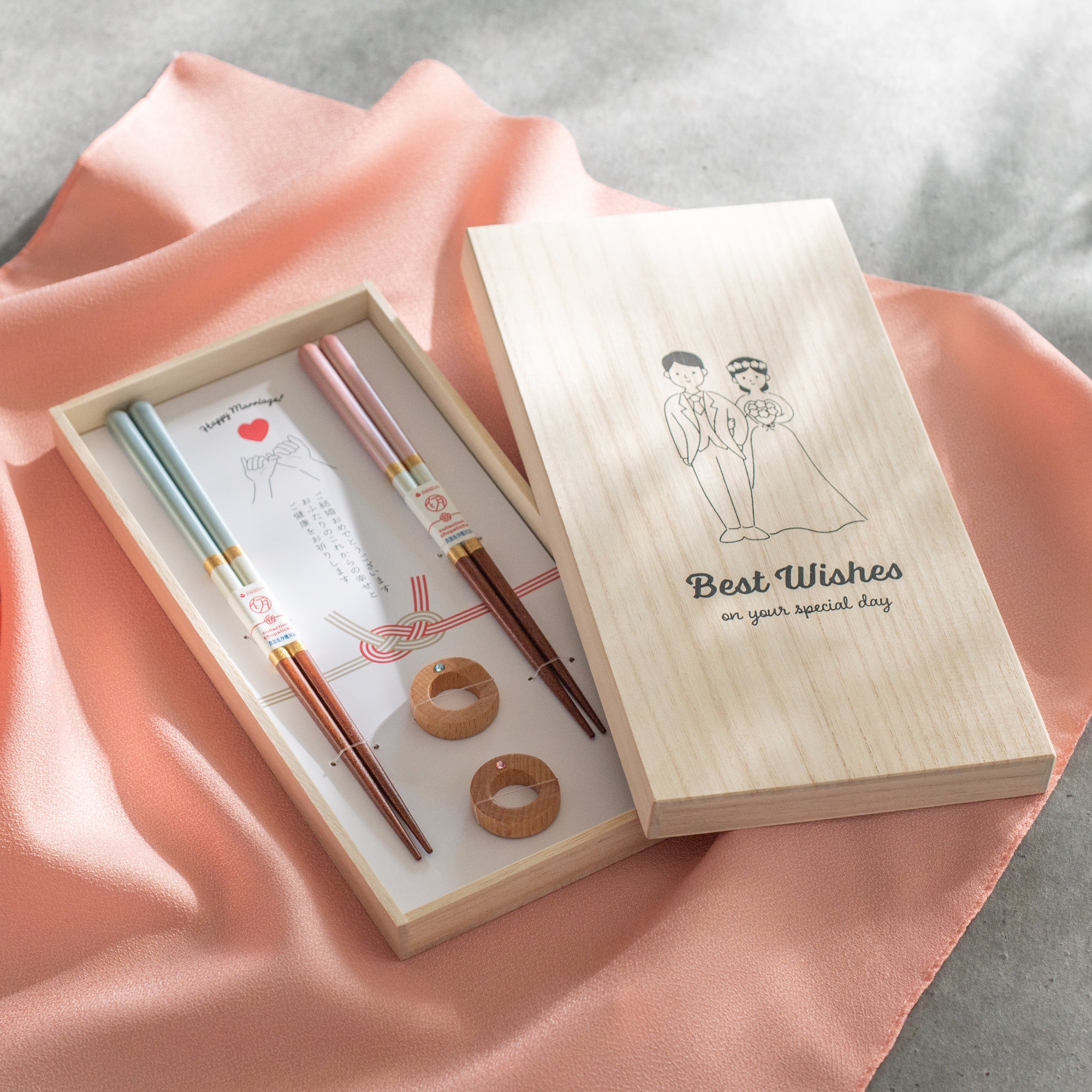 Wedding Gift Chopsticks Pair Set with Chopstick Rests