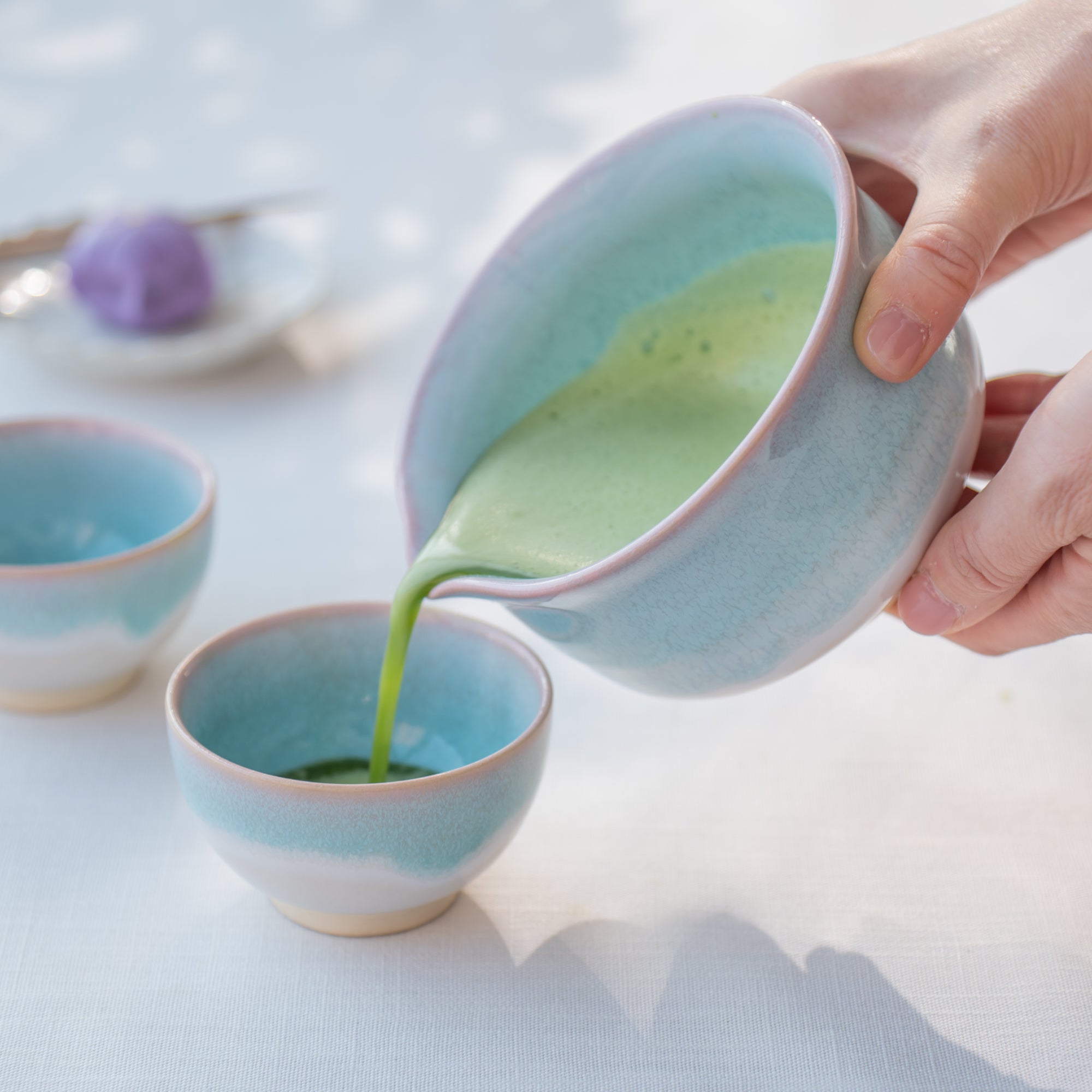 Blue Gradient Matcha Tea Set