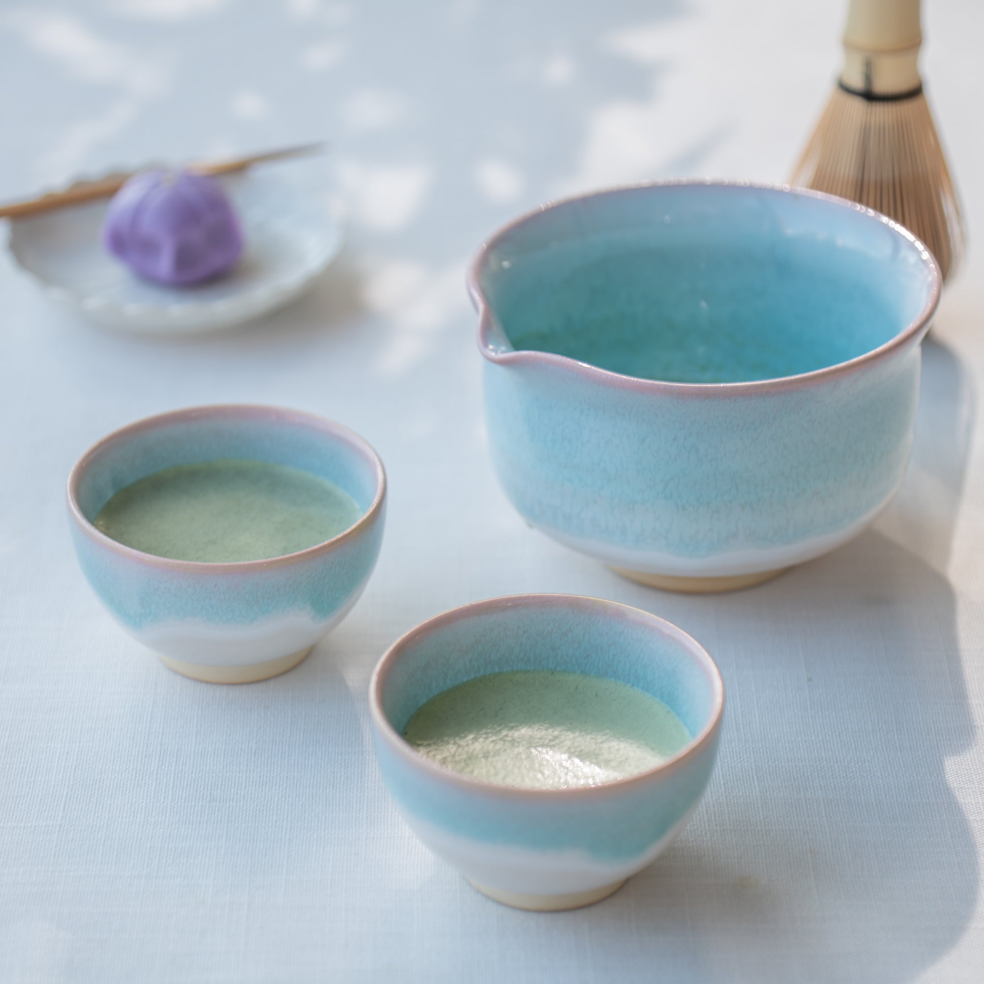 Blue Gradient Matcha Tea Set