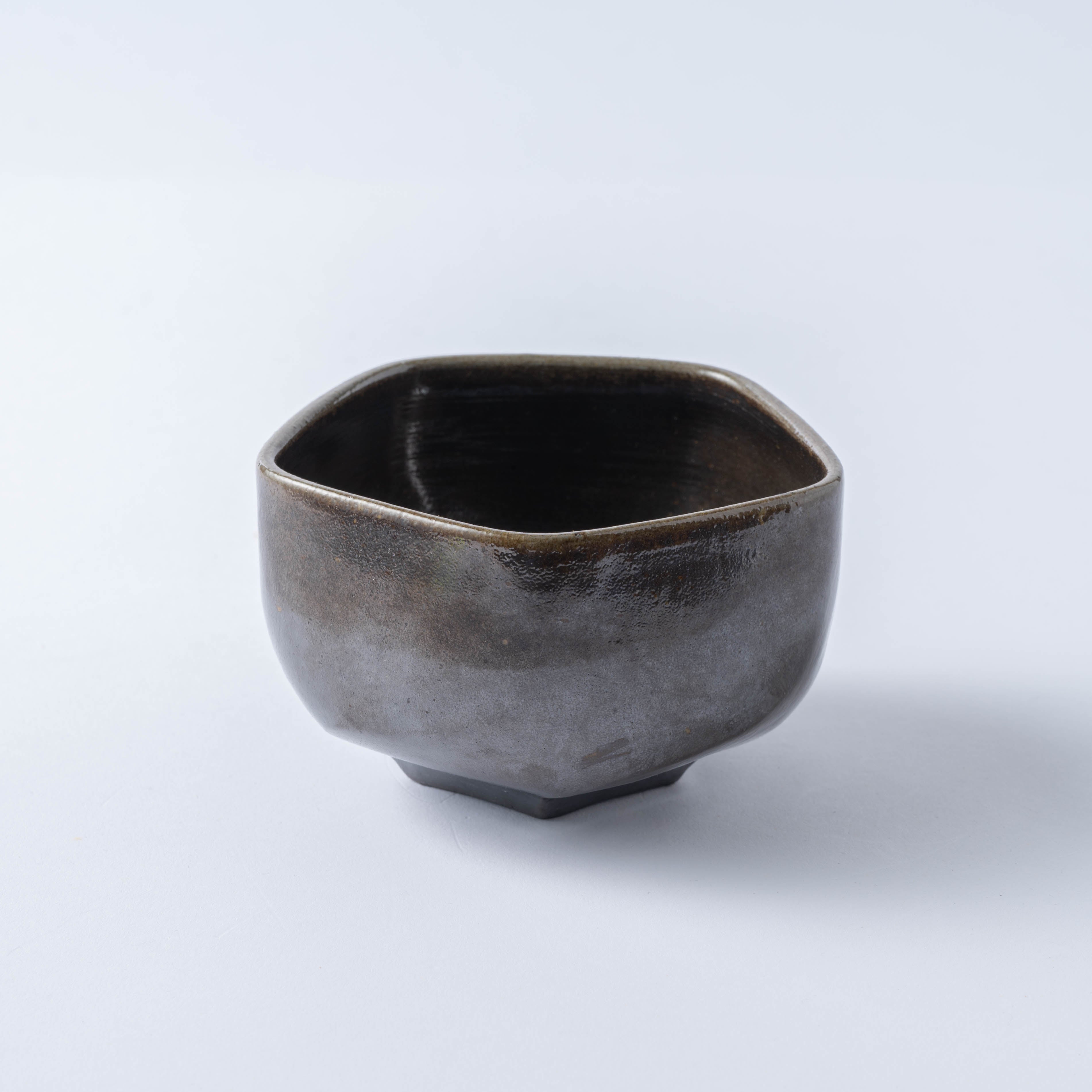 Hikidashi-Guro Five-Sided Matcha Bowl