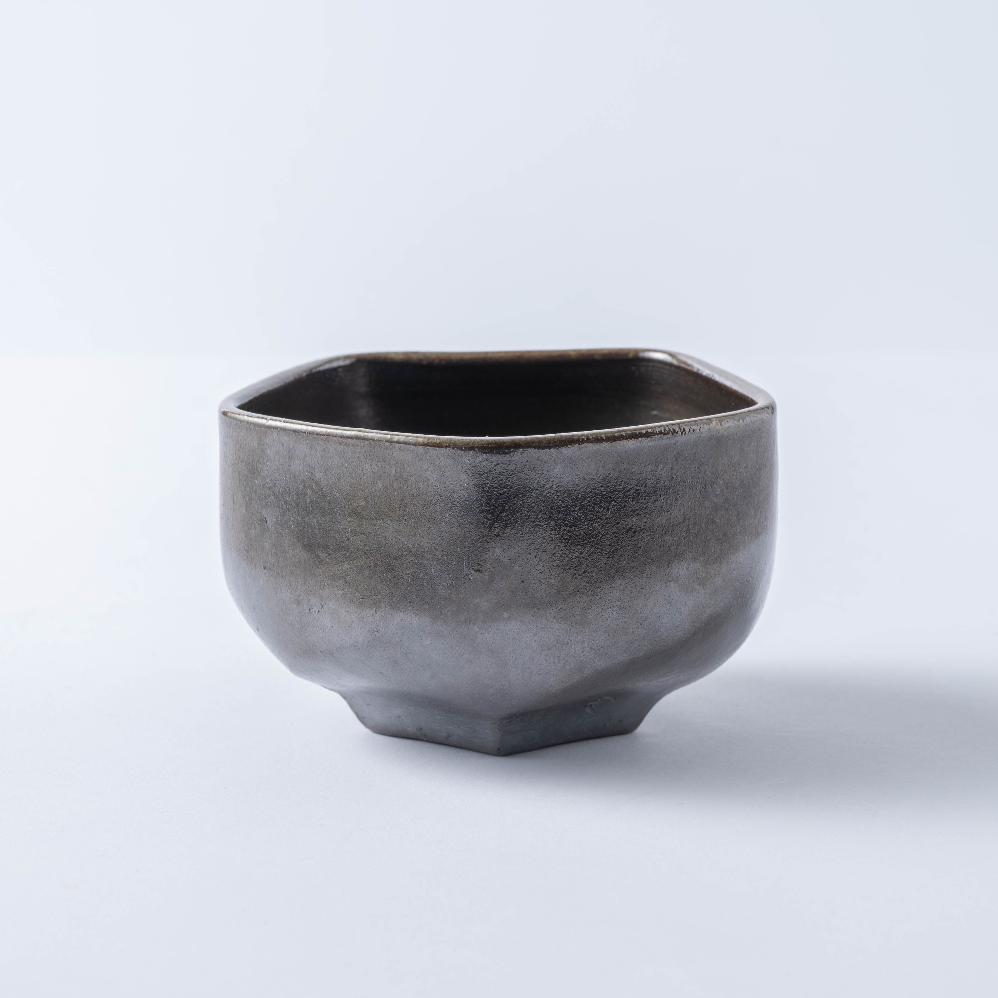 Hikidashi-Guro Five-Sided Matcha Bowl