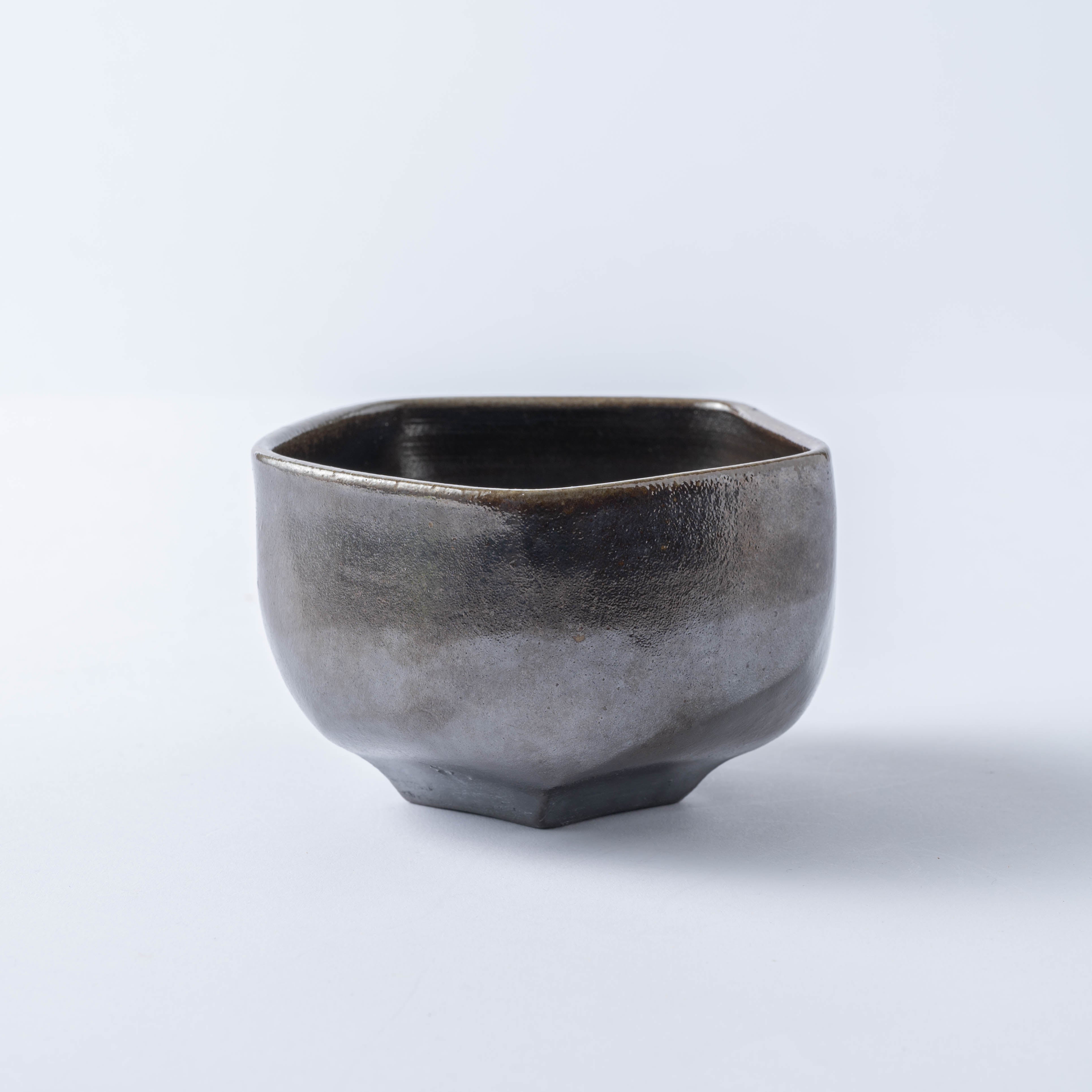 Hikidashi-Guro Five-Sided Matcha Bowl