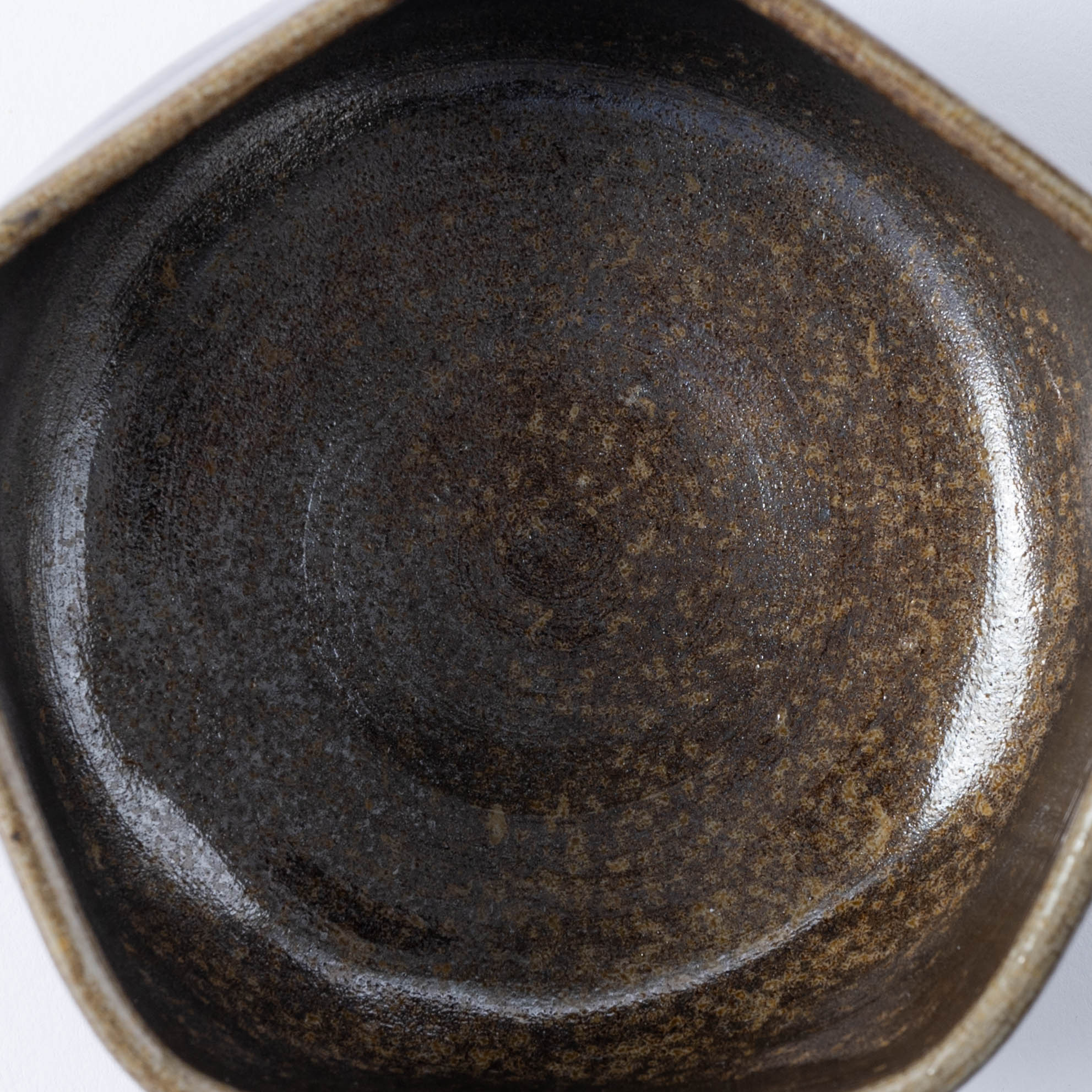 Hikidashi-Guro Five-Sided Matcha Bowl