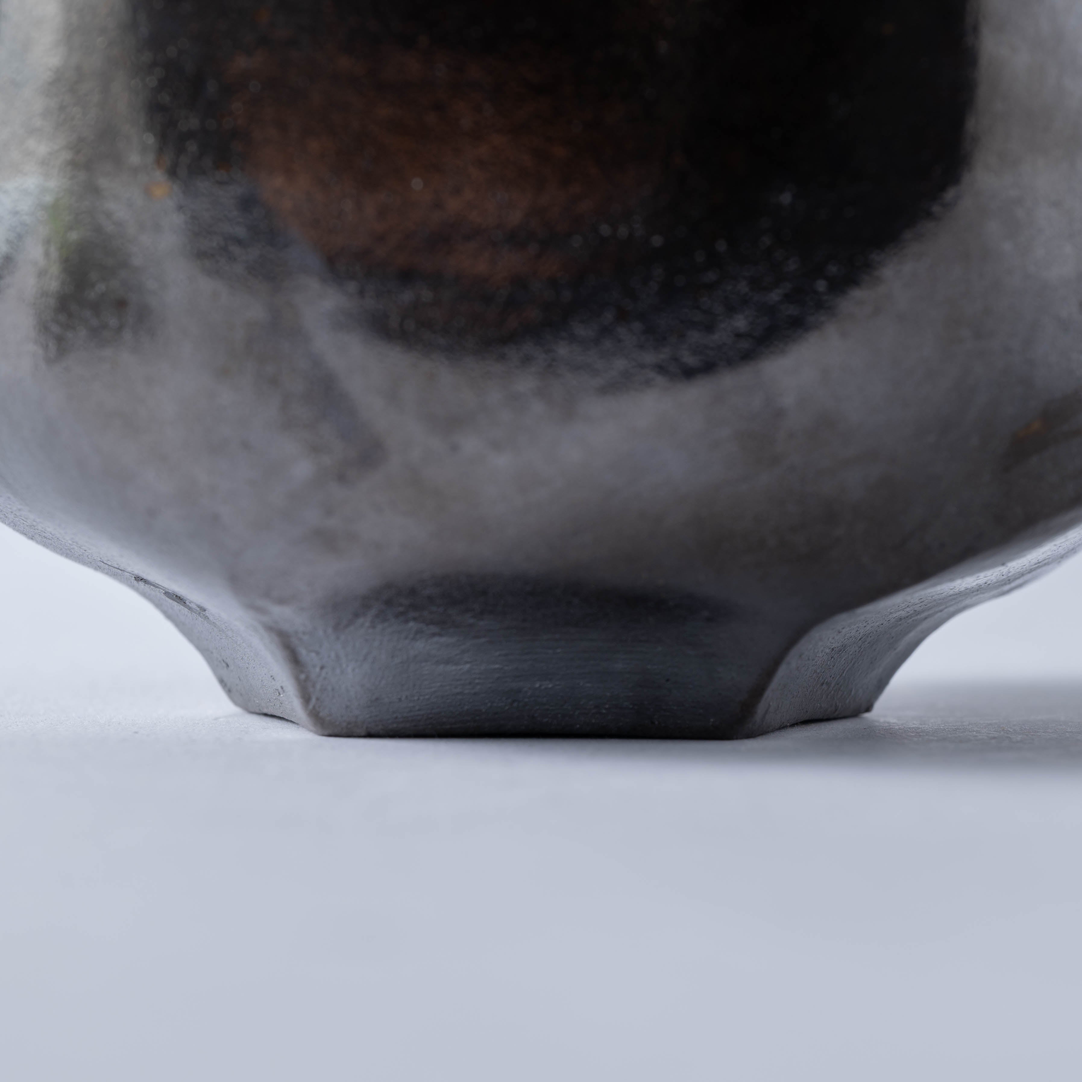Hikidashi-Guro Five-Sided Matcha Bowl
