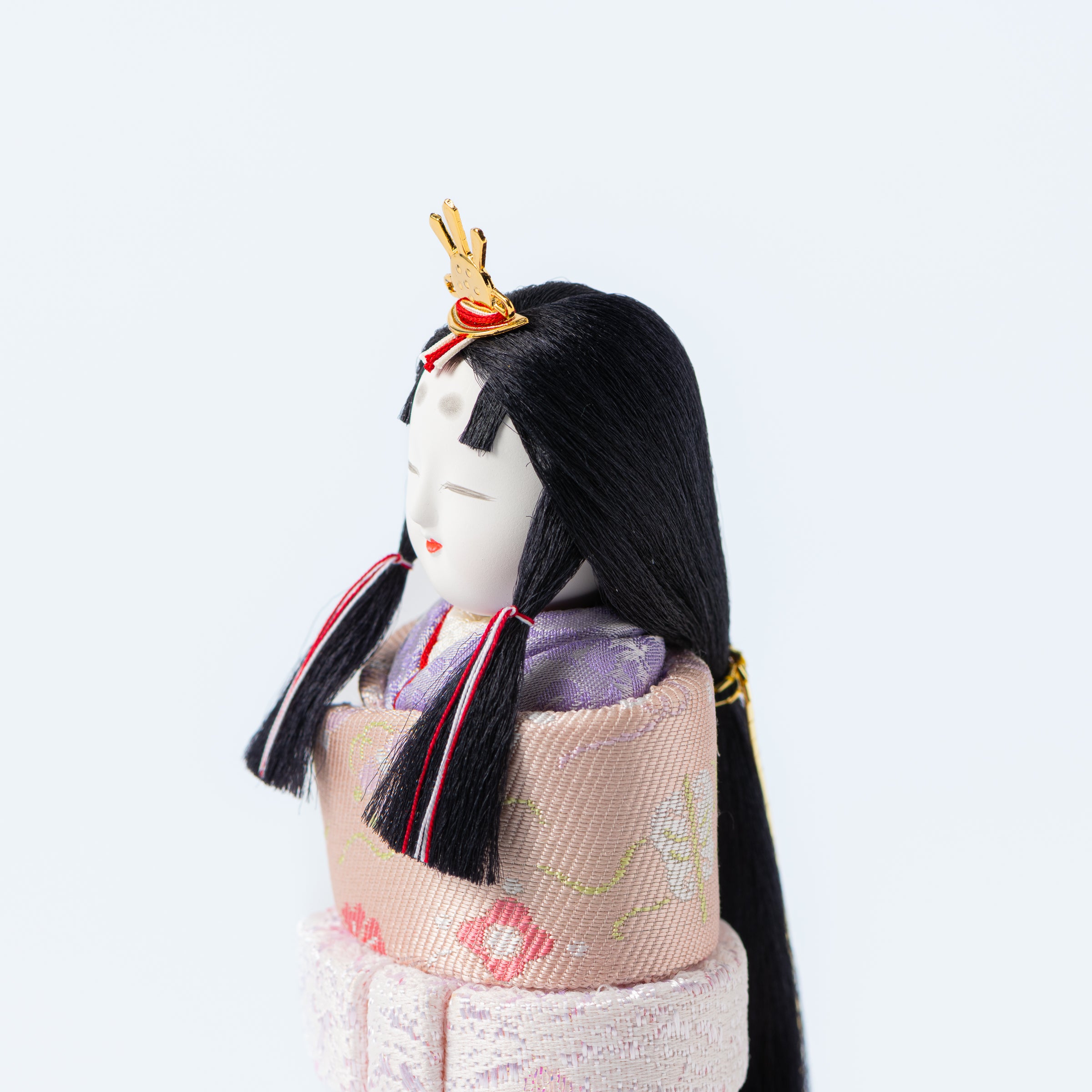 Standing Hina Dolls with Maki-e Plum Blossom Screen