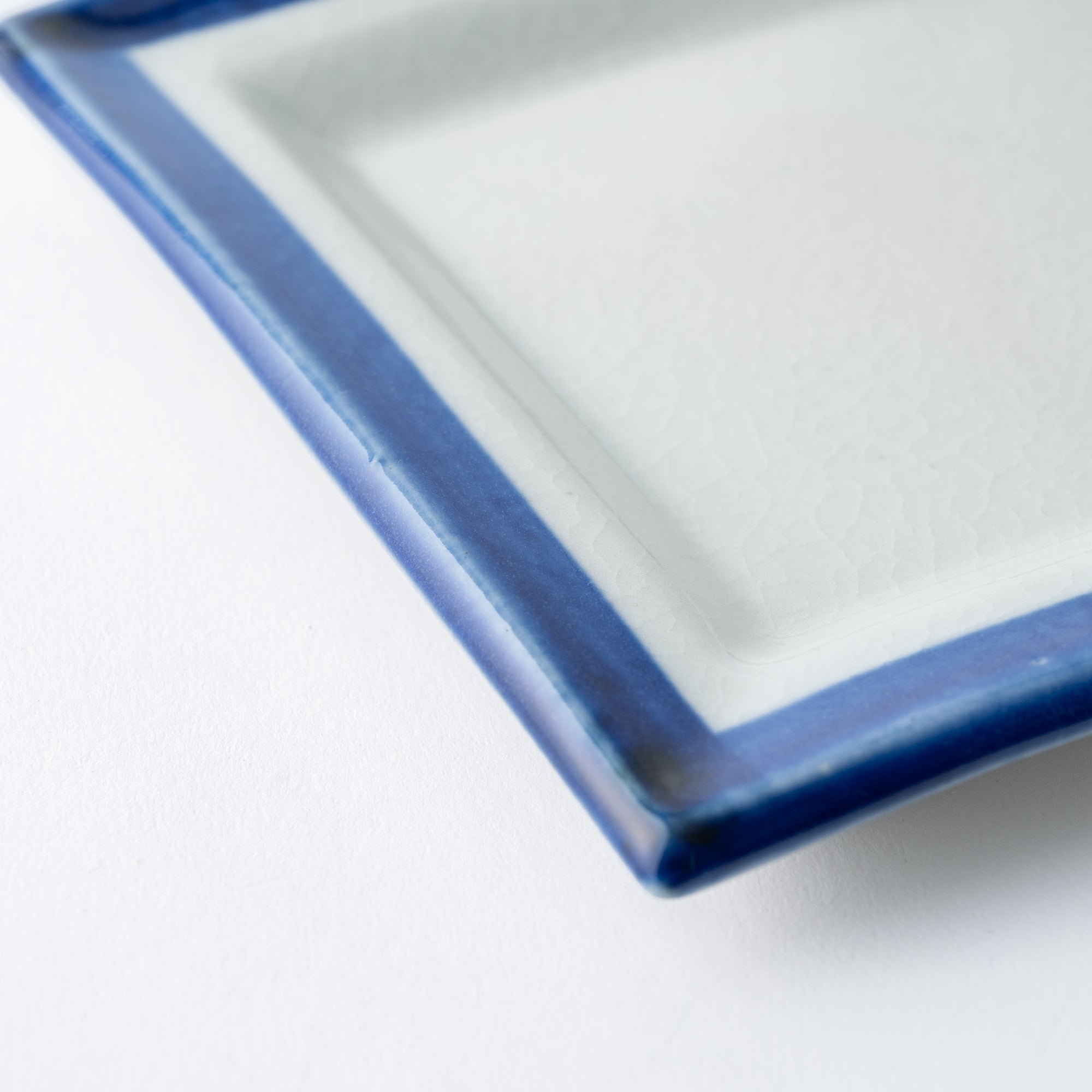 Blue Brush Rim Square Side Plate