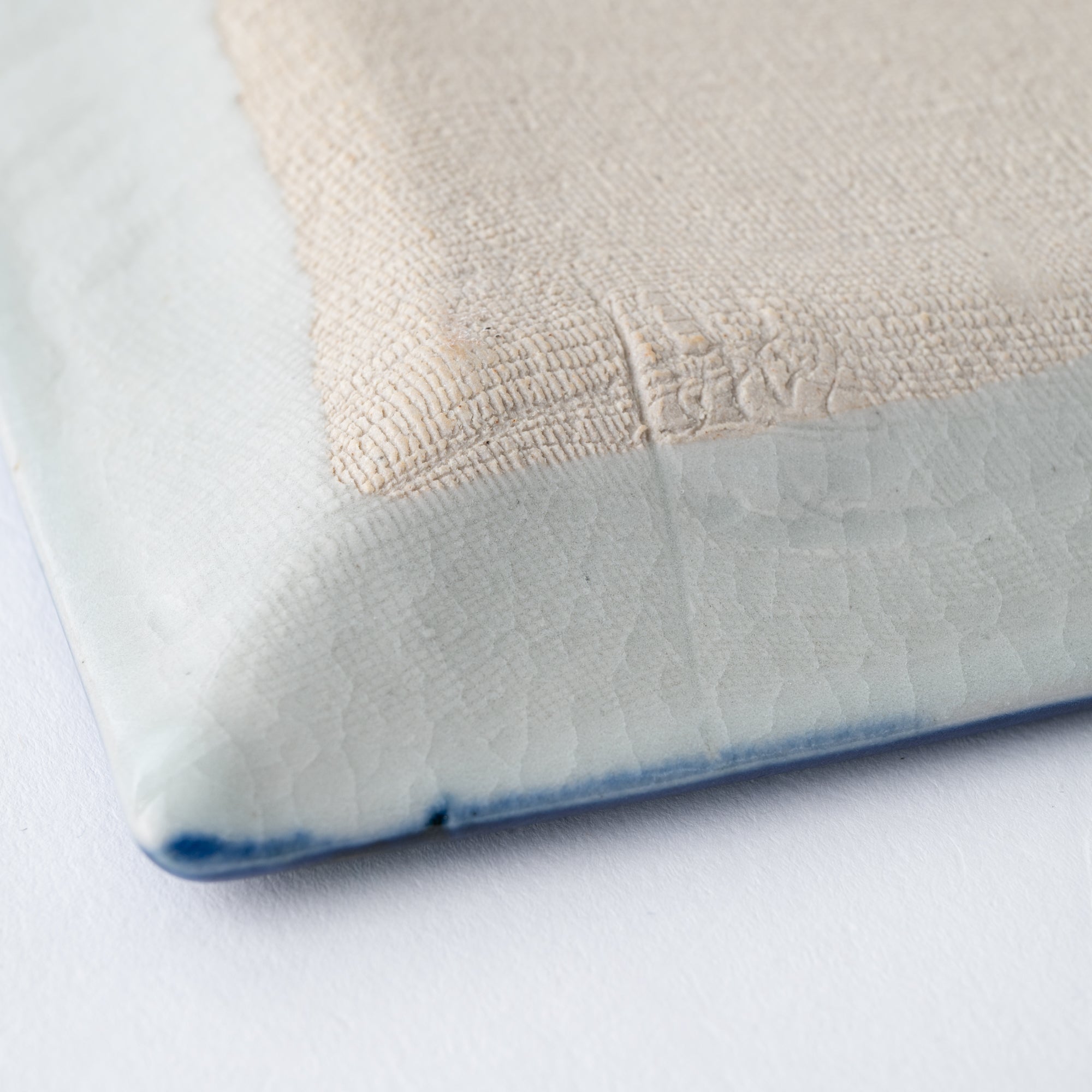 Blue Brush Rim Square Side Plate