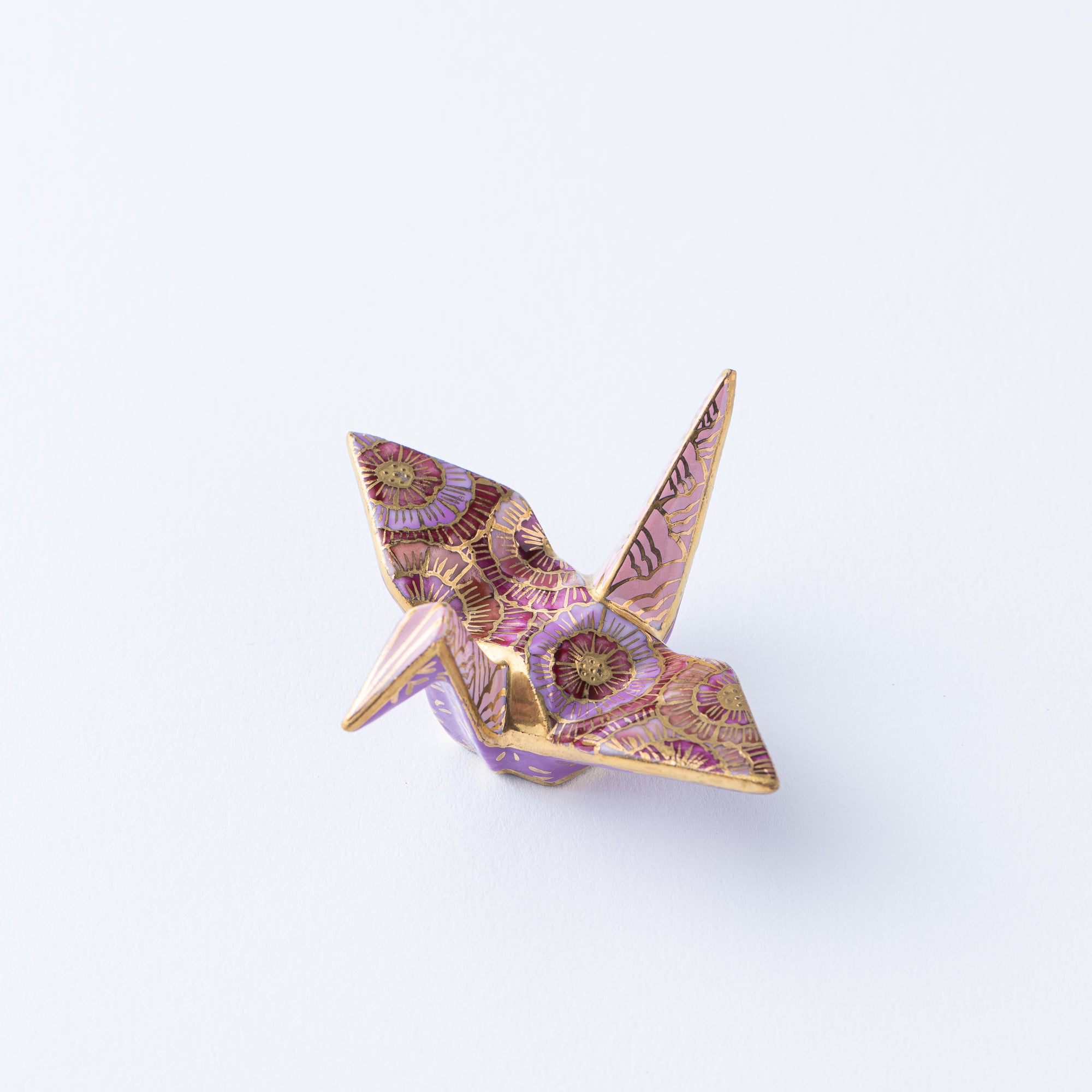 Pink Flower Crane Ornament