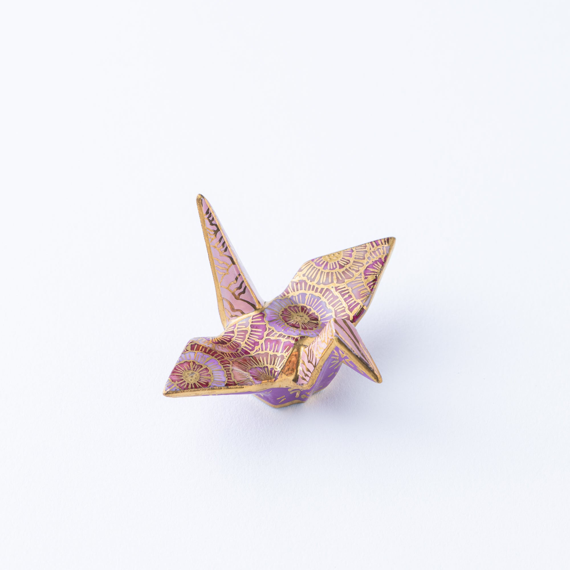 Pink Flower Crane Ornament