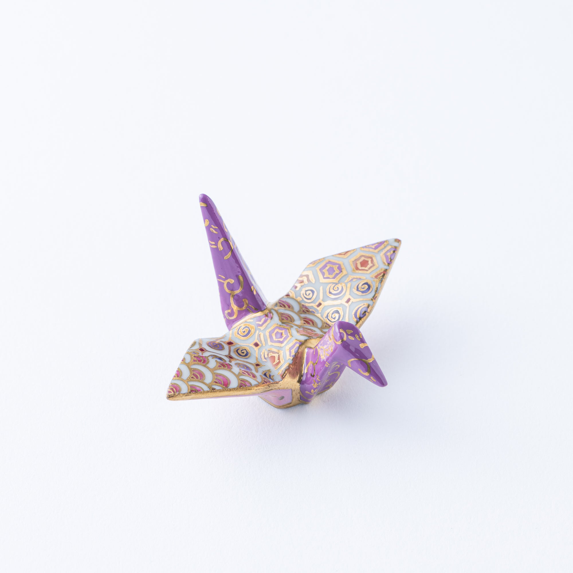 Swirling Lilac Crane Ornament