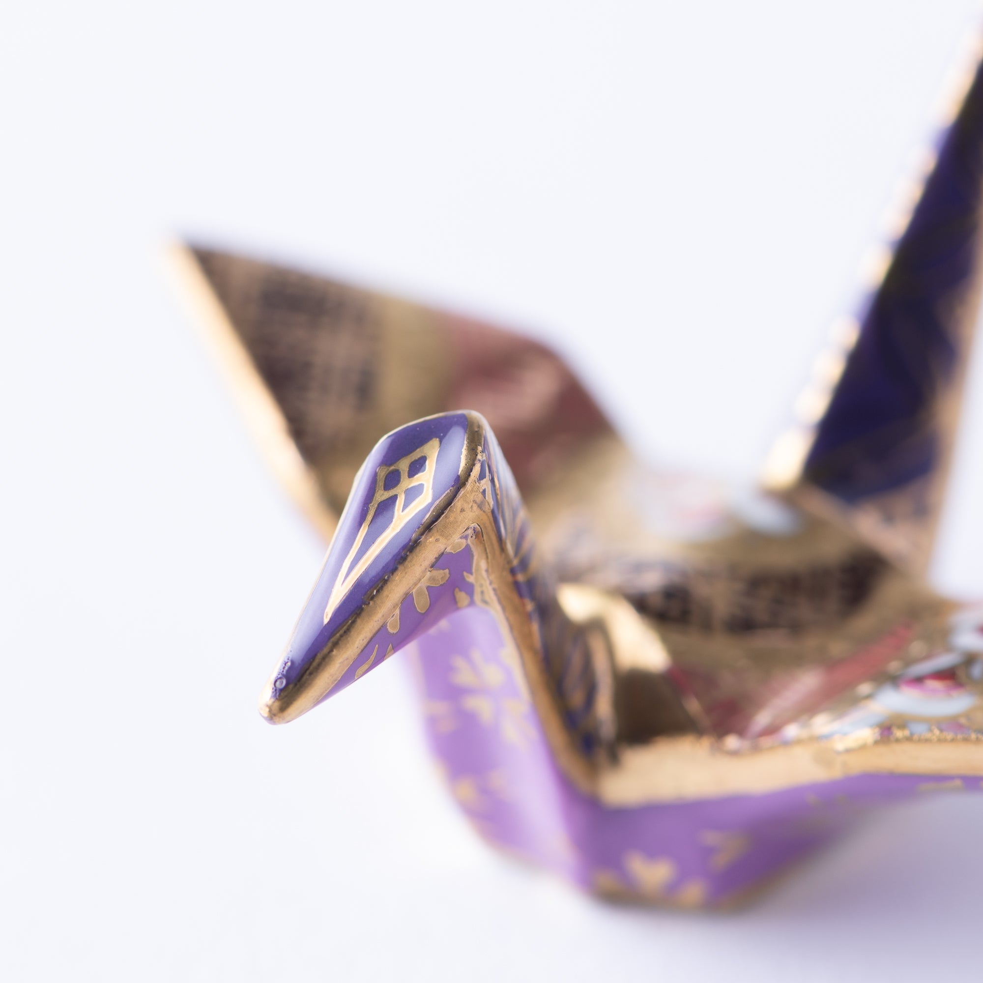 Purple Sunset Crane Ornament