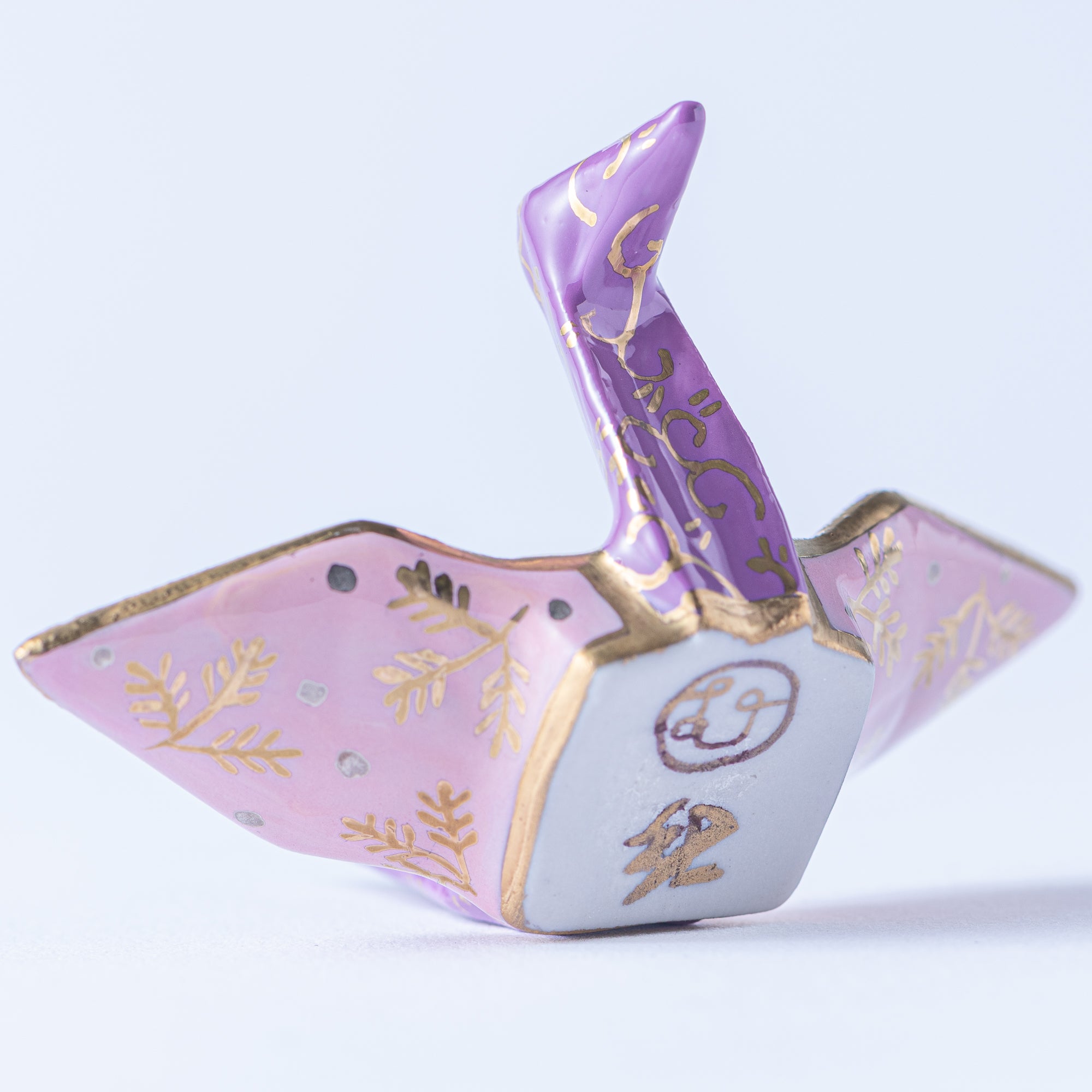 Swirling Lilac Crane Ornament
