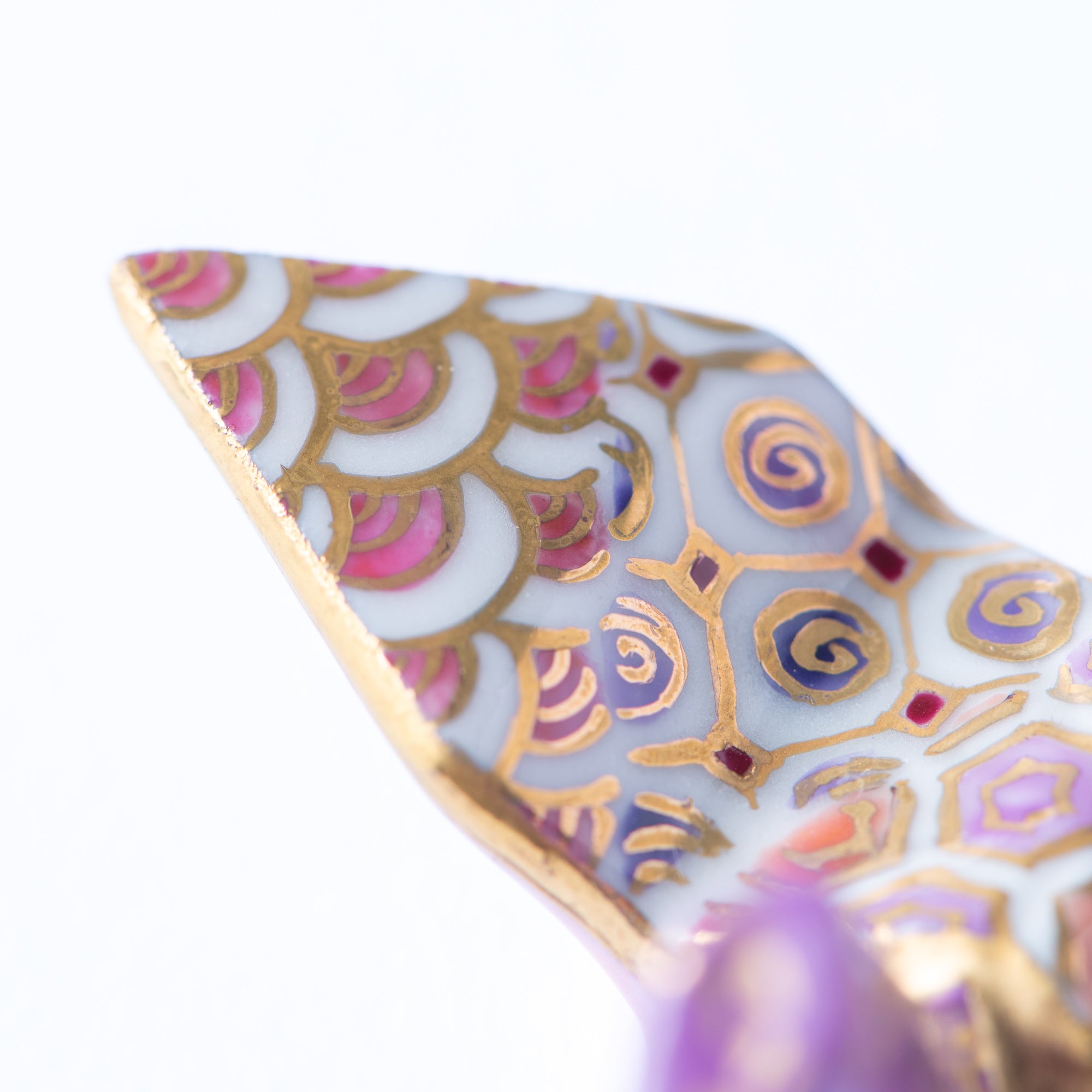 Swirling Lilac Crane Ornament