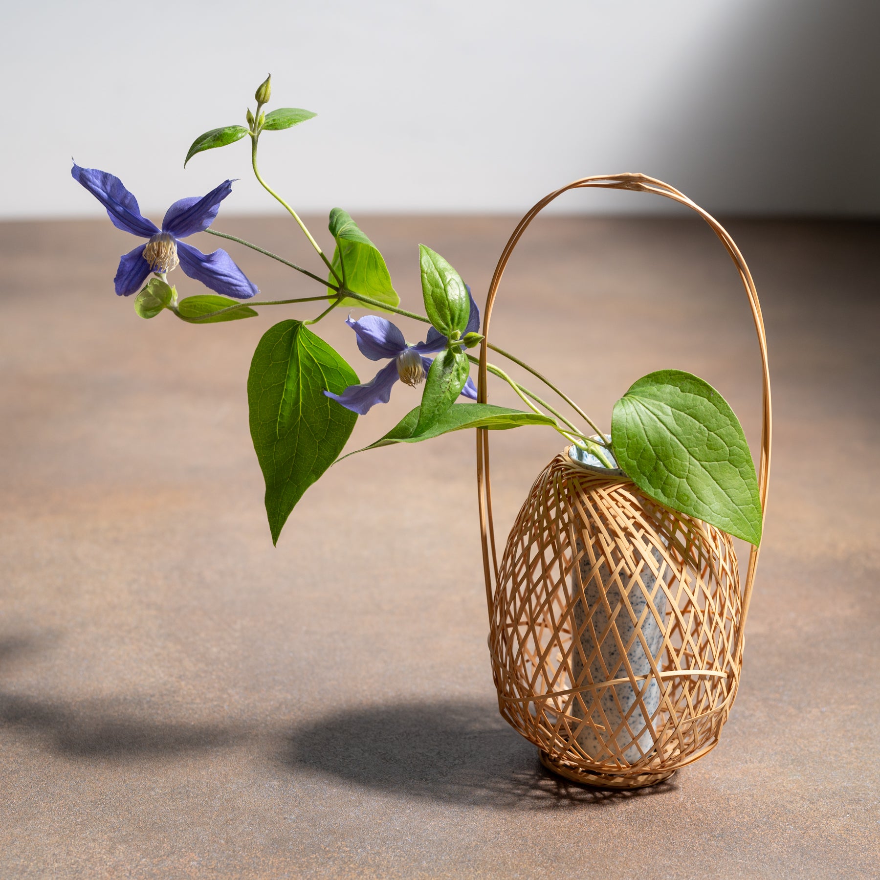 Oval Basketry Japanese Flower Vase