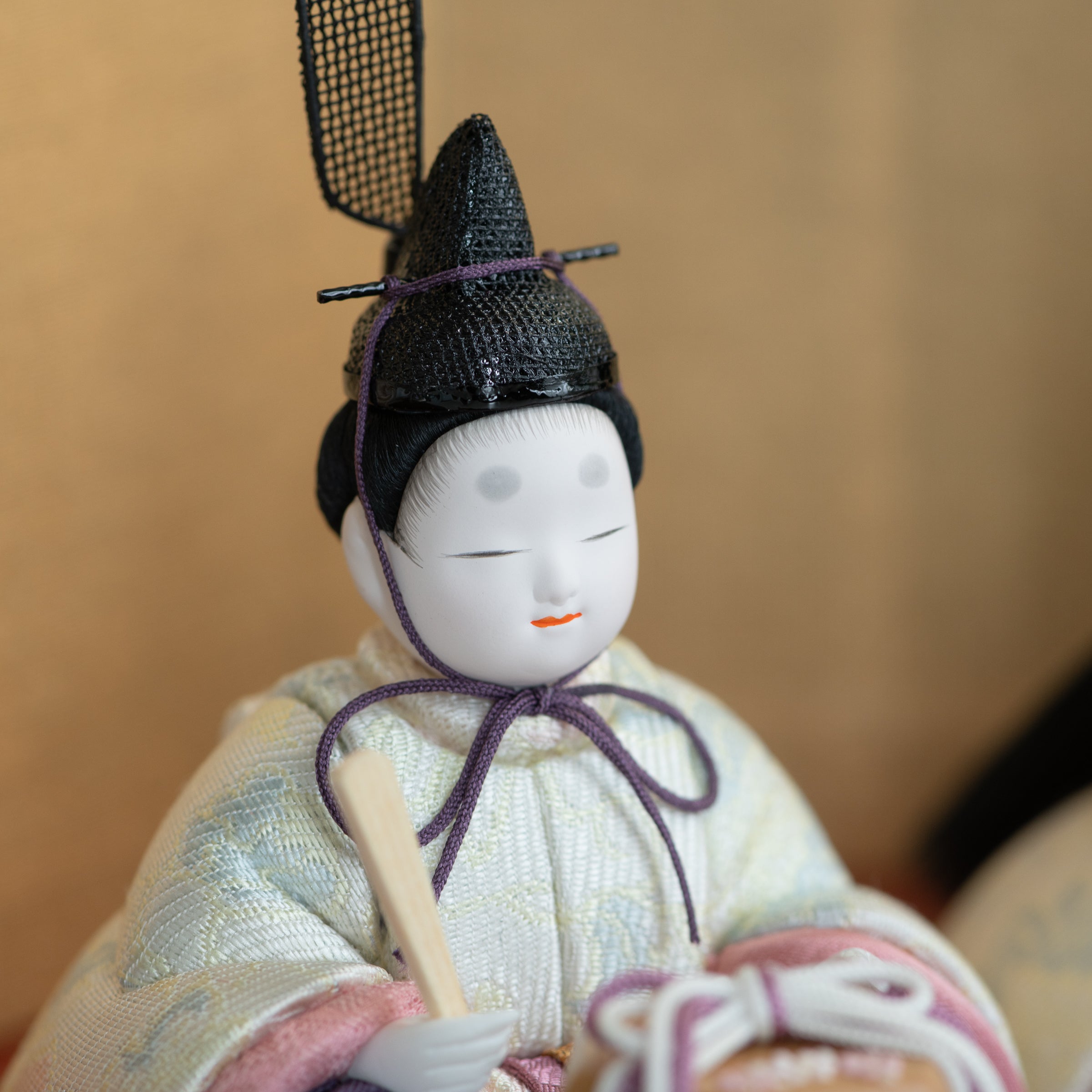 Peony Arabesque Hina Dolls with Golden Folding Screen