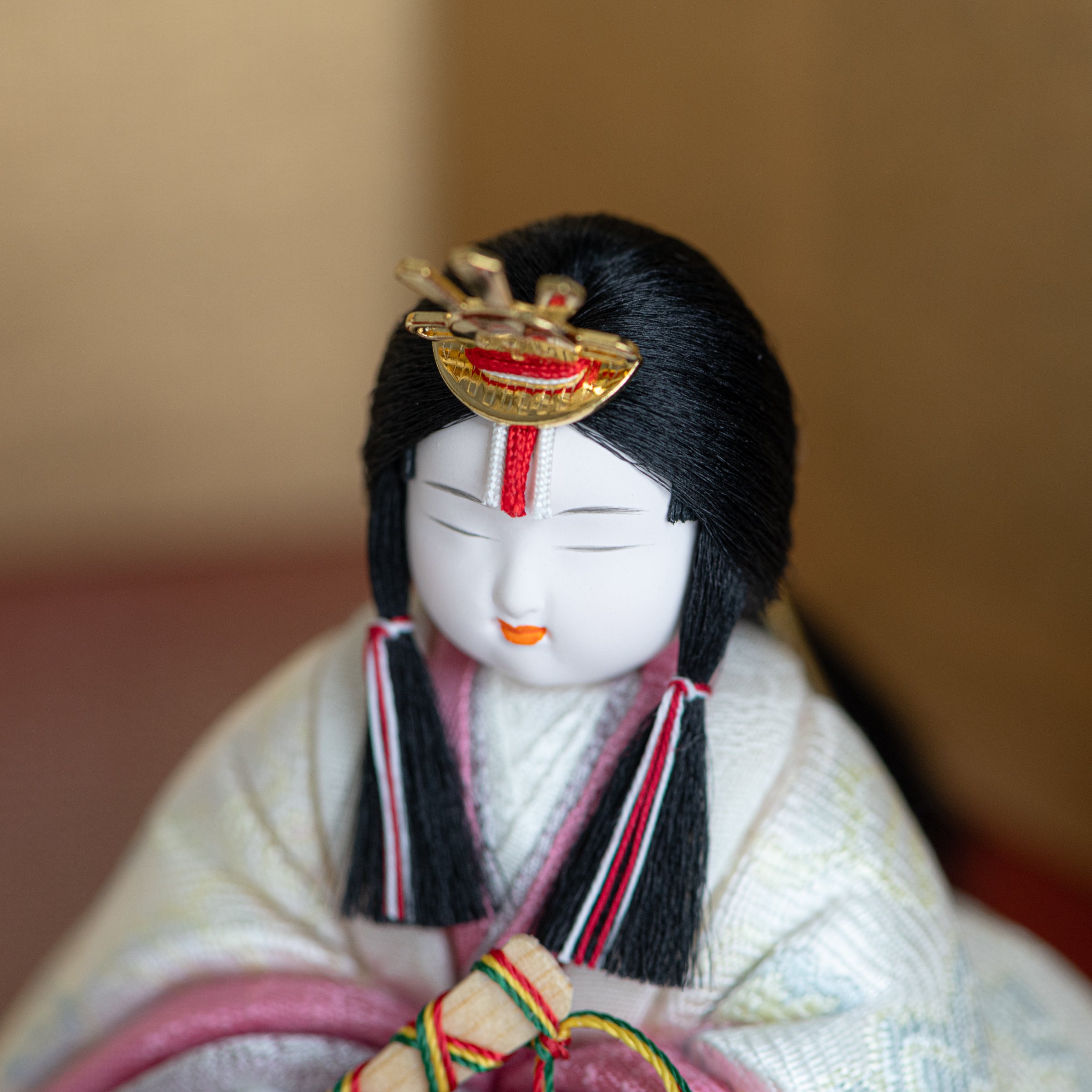 Peony Arabesque Hina Dolls with Golden Folding Screen