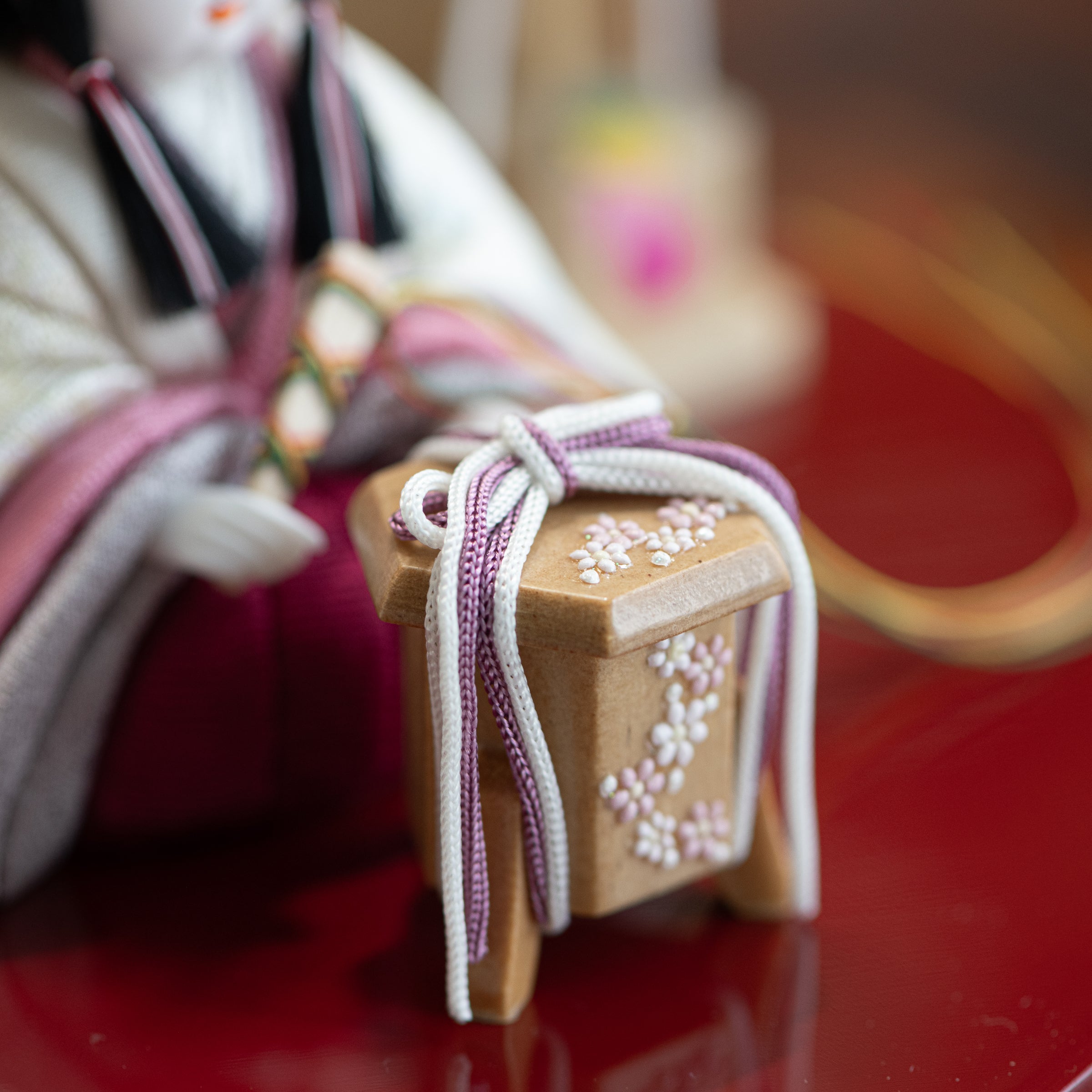 Peony Arabesque Hina Dolls with Golden Folding Screen