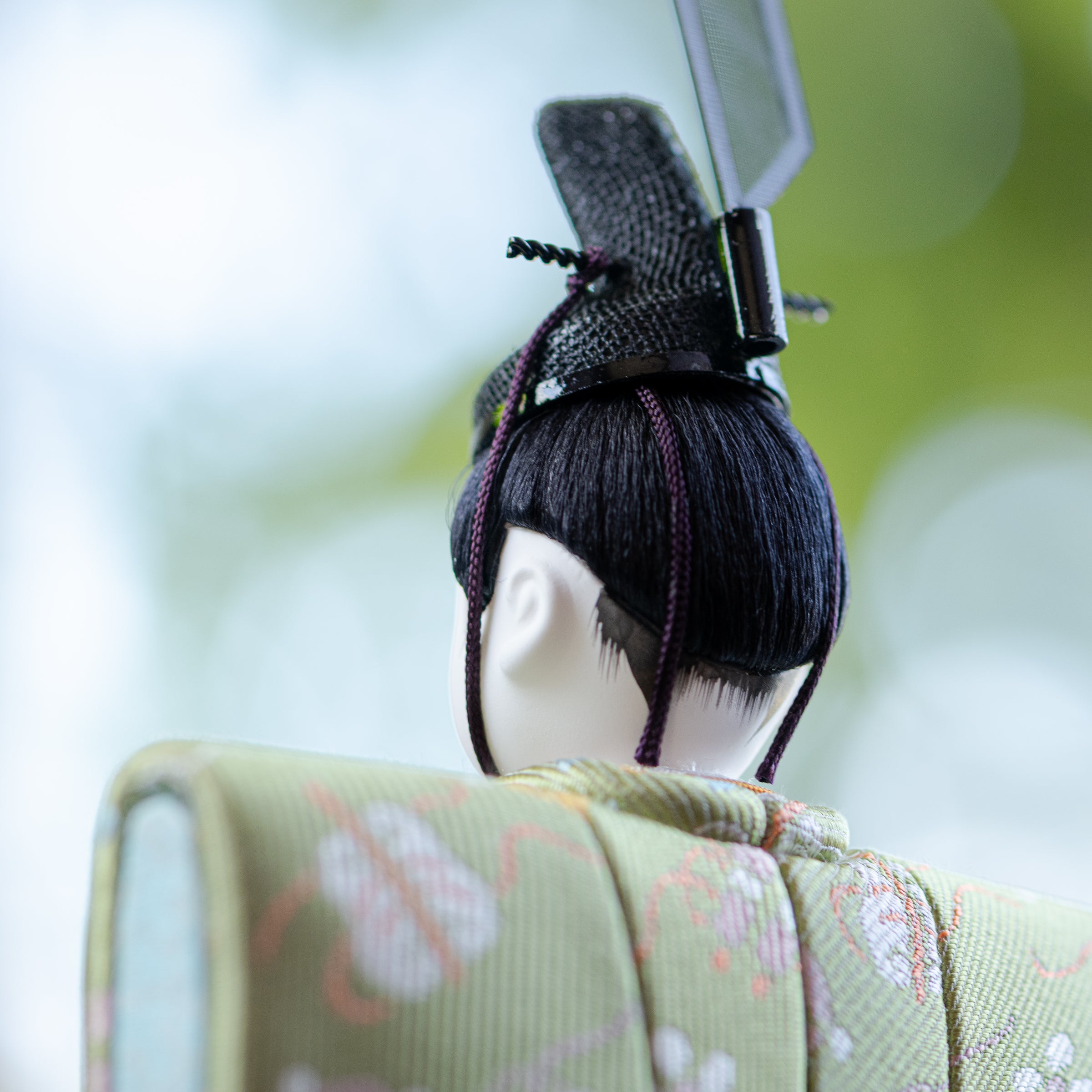 Standing Hina Dolls with Maki-e Plum Blossom Screen