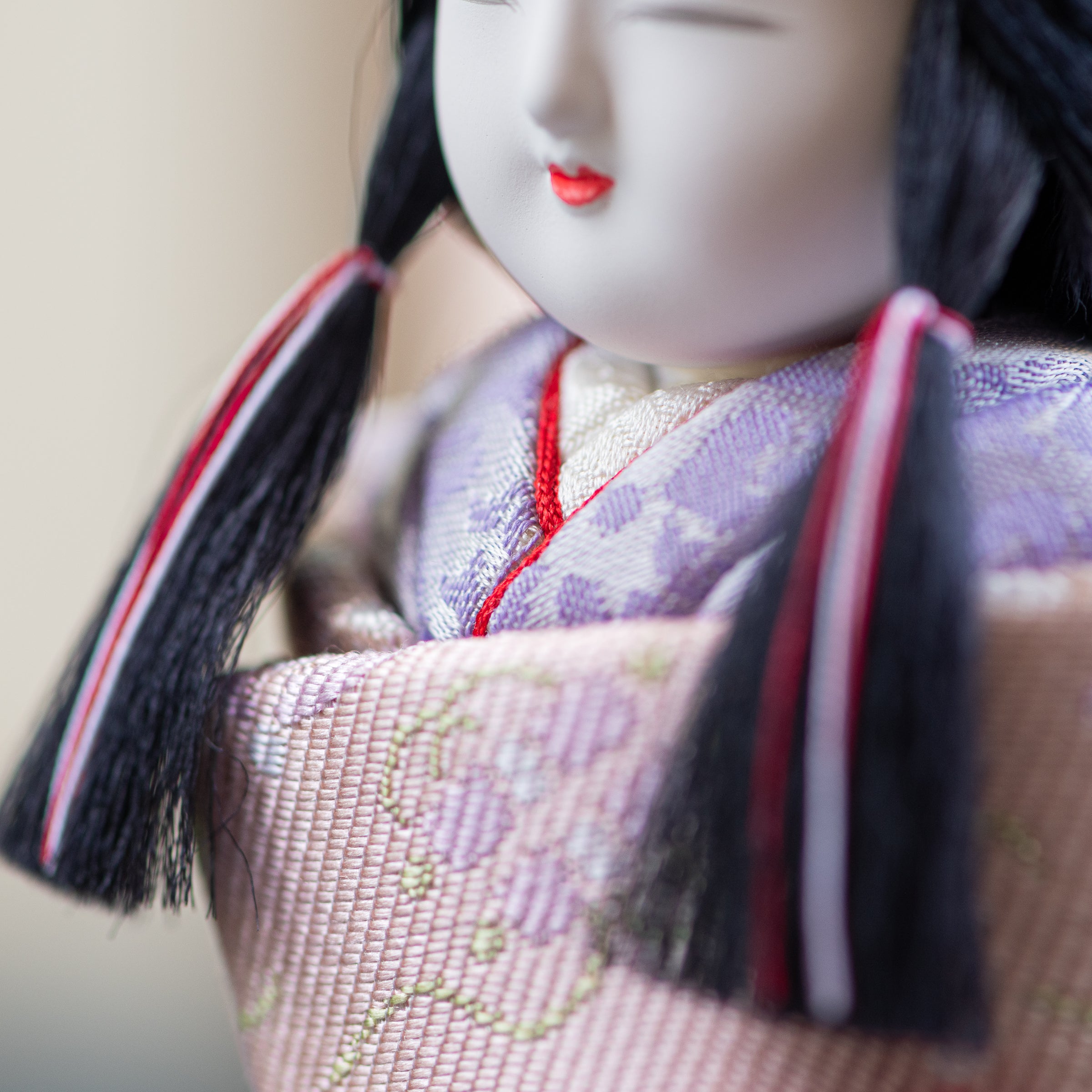 Standing Hina Dolls with Maki-e Plum Blossom Screen