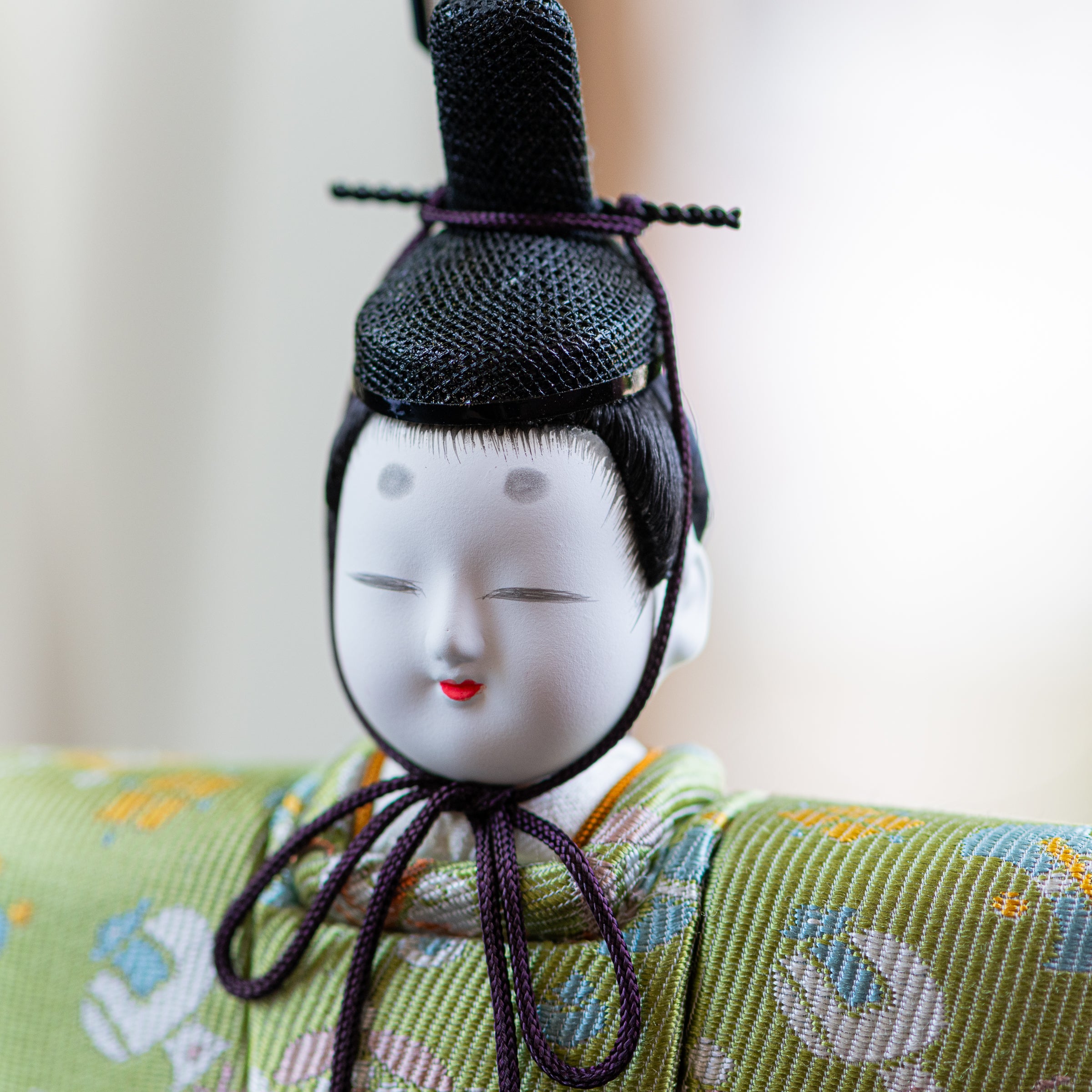 Standing Hina Dolls with Maki-e Plum Blossom Screen