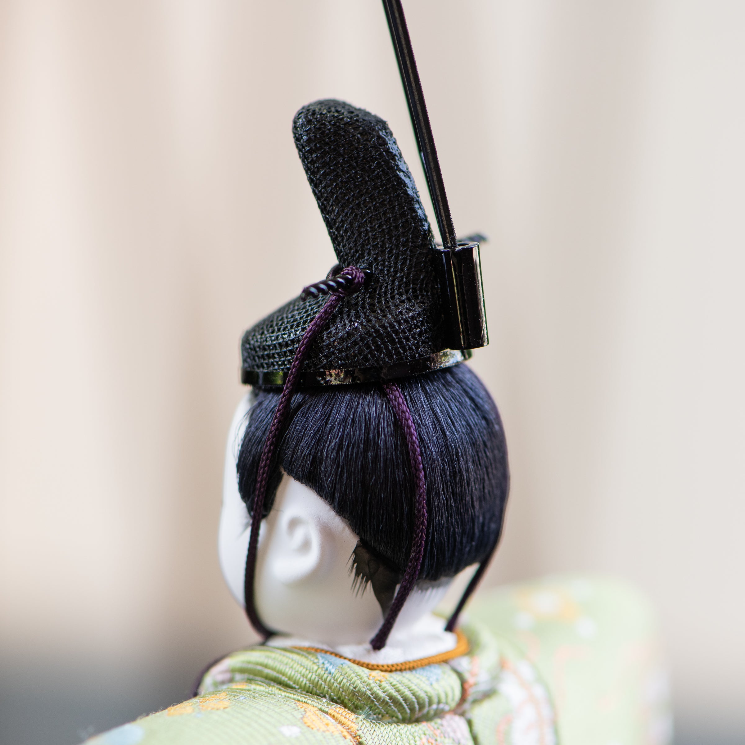 Standing Hina Dolls with Maki-e Plum Blossom Screen