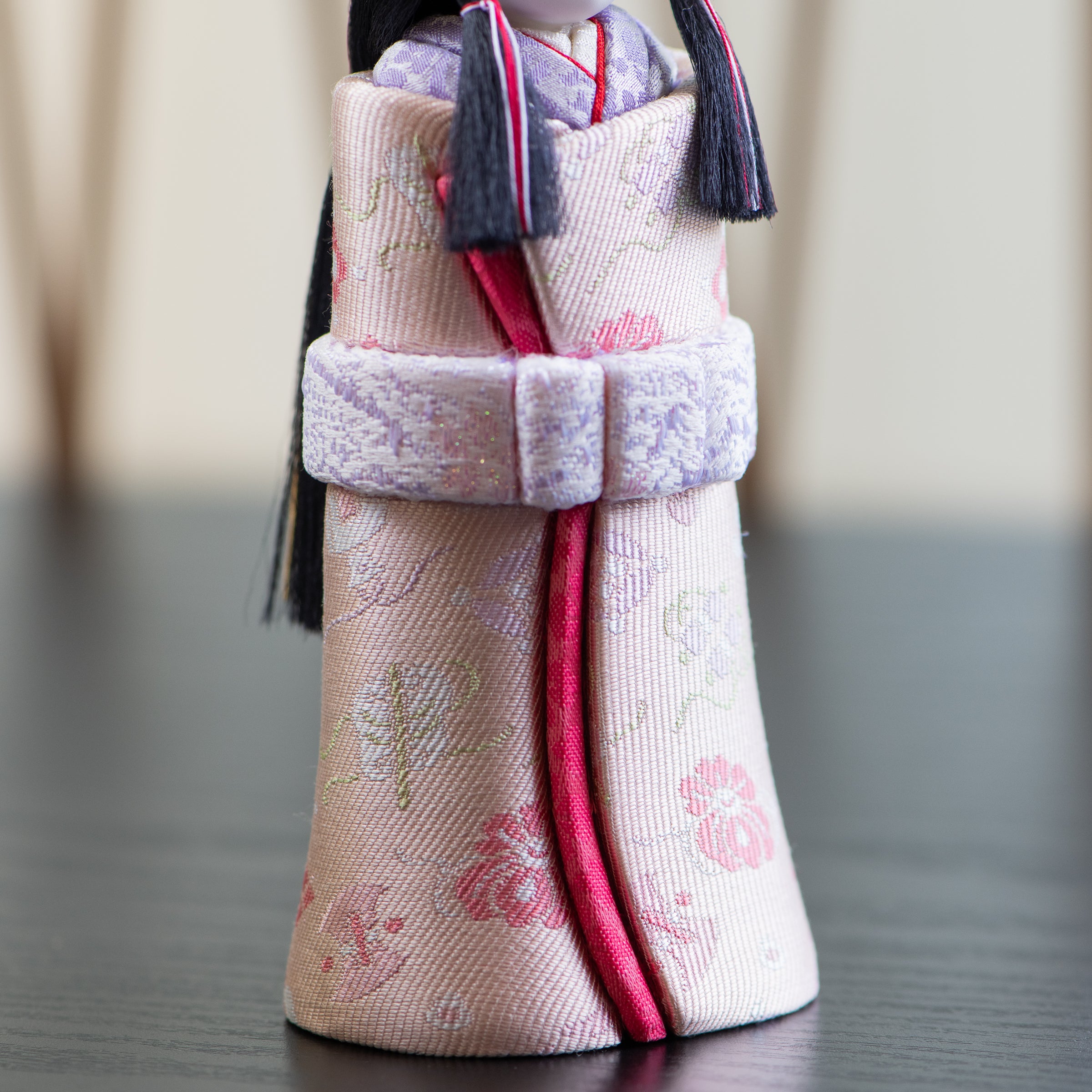 Standing Hina Dolls with Maki-e Plum Blossom Screen