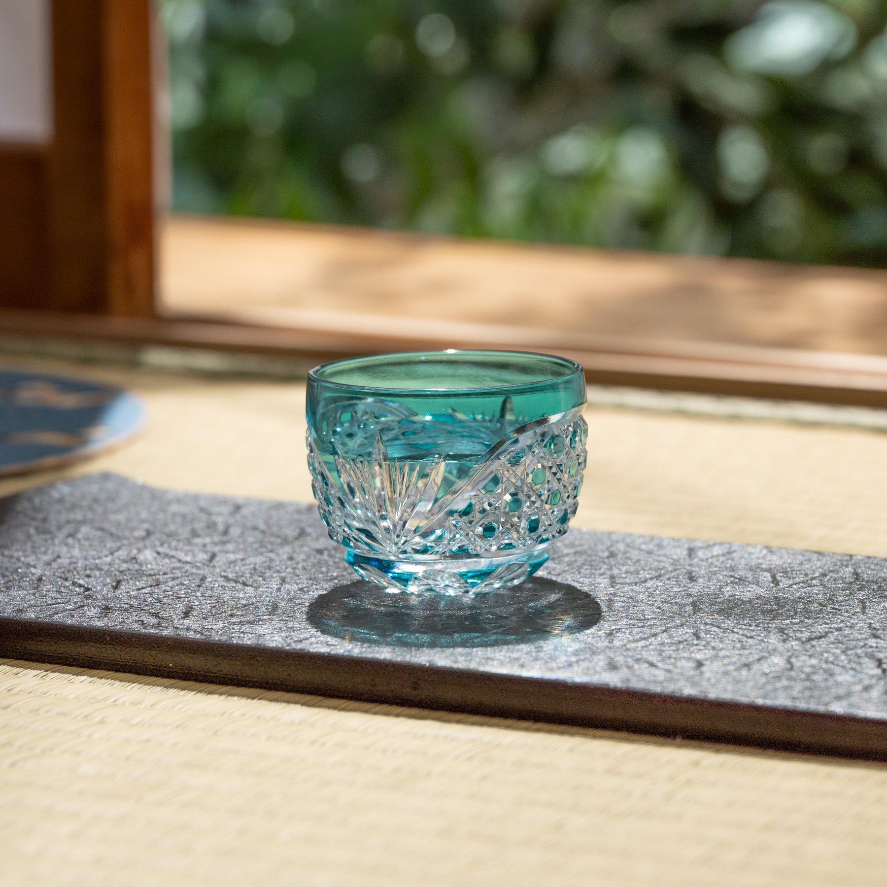 Coupe à saké Guinomi Cristal émeraude