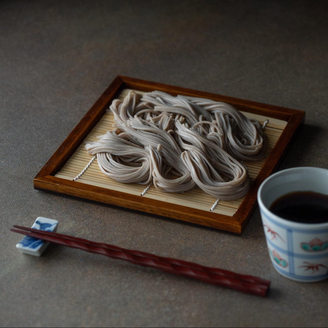 Square Low-Rimmed Japanese Soba Tray