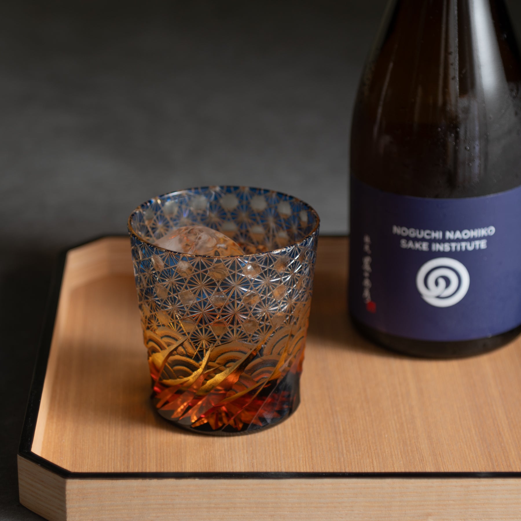 Blue Amber Waves Whiskey Glass