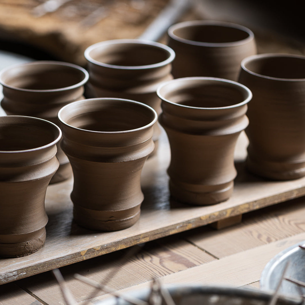 Torch Brown Inlay on Black Plant Pot 3.1 In