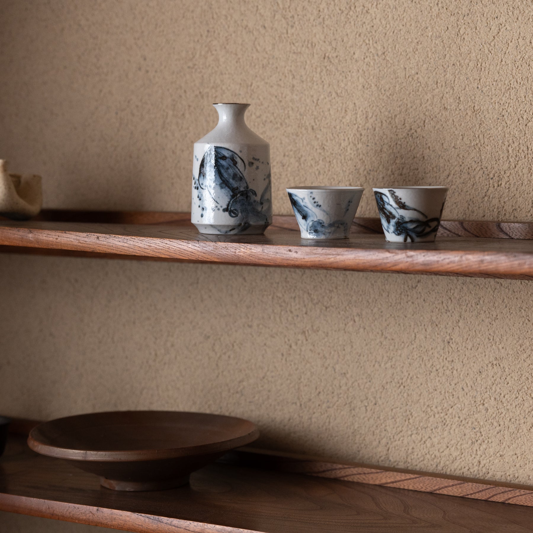 Sake-Set „Meerestiere in Blau"