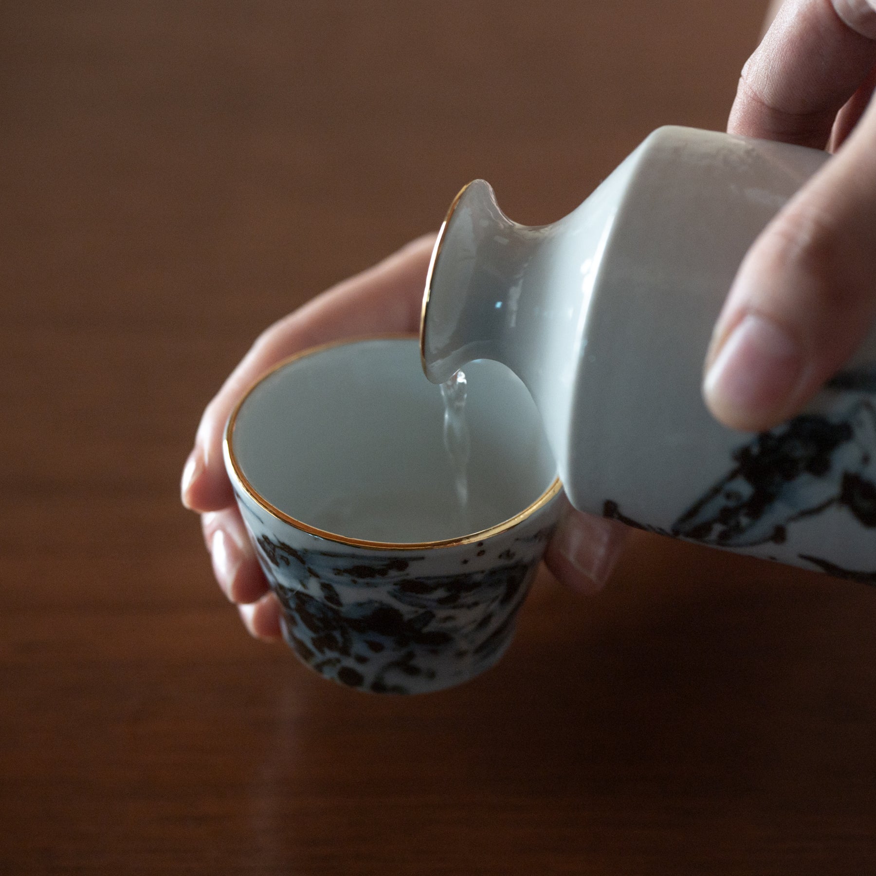 Sake-Set „Meerestiere in Blau"