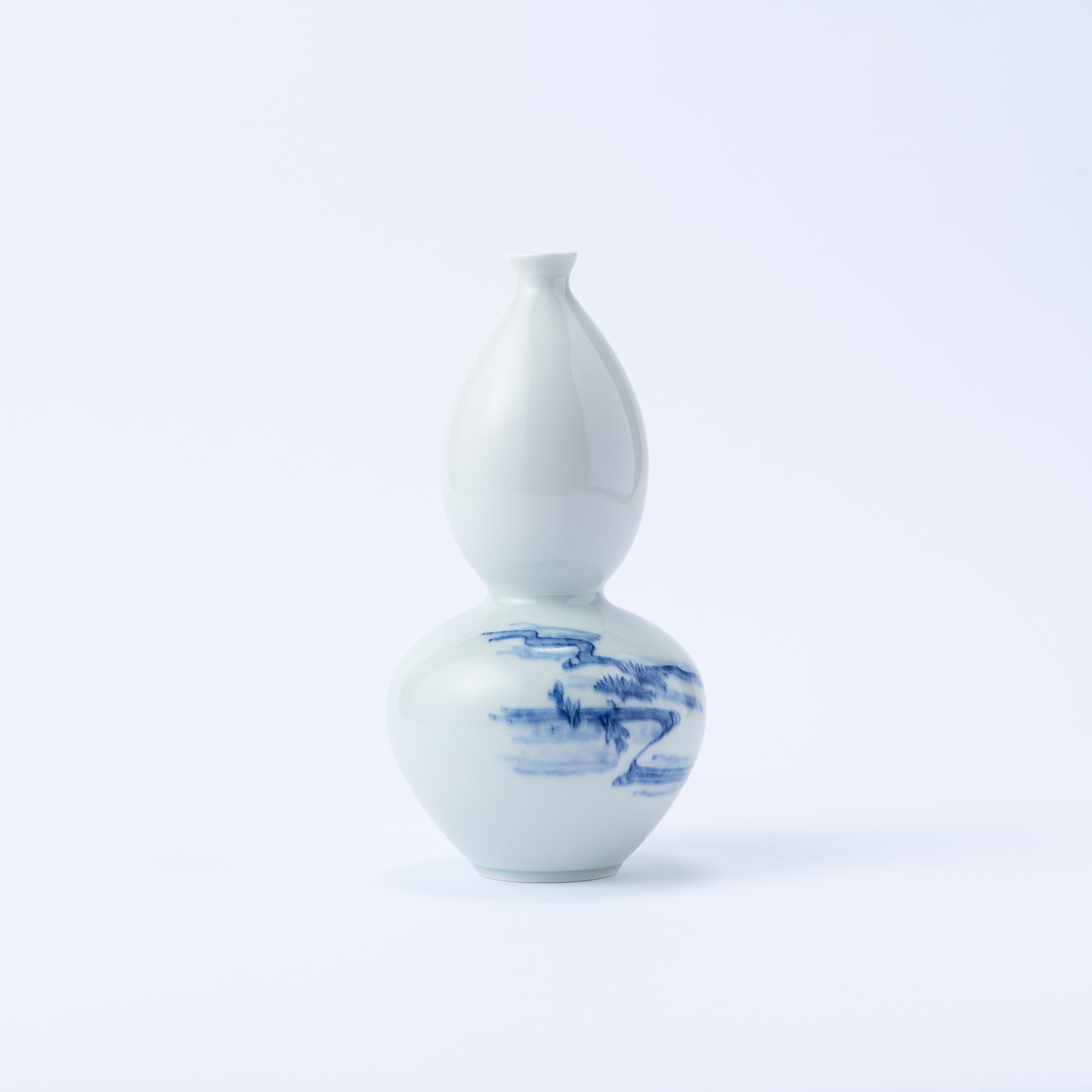 Vase à fleurs Hirado motif chrysanthème et eau courante
