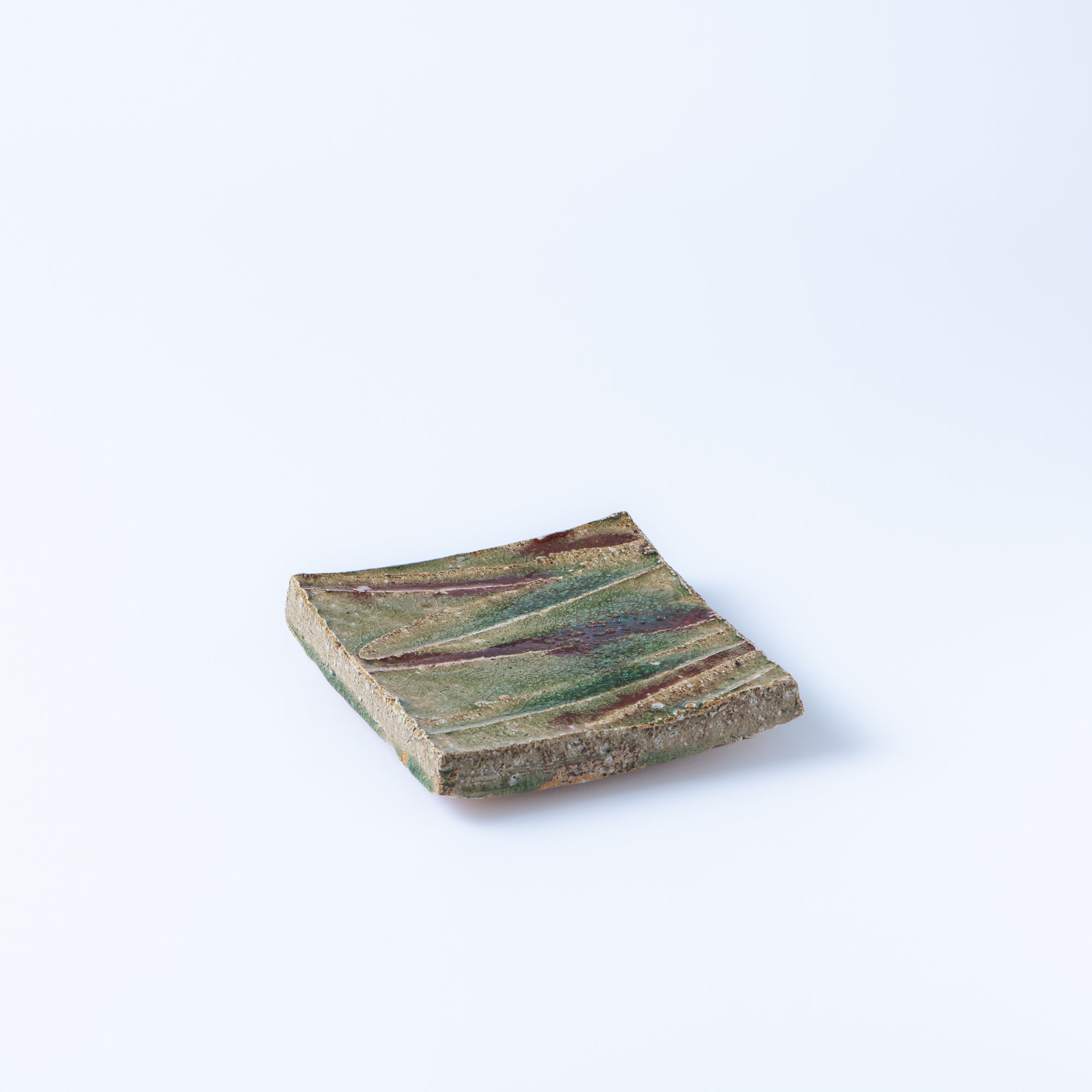 Iga Green and Red Square Side Plate