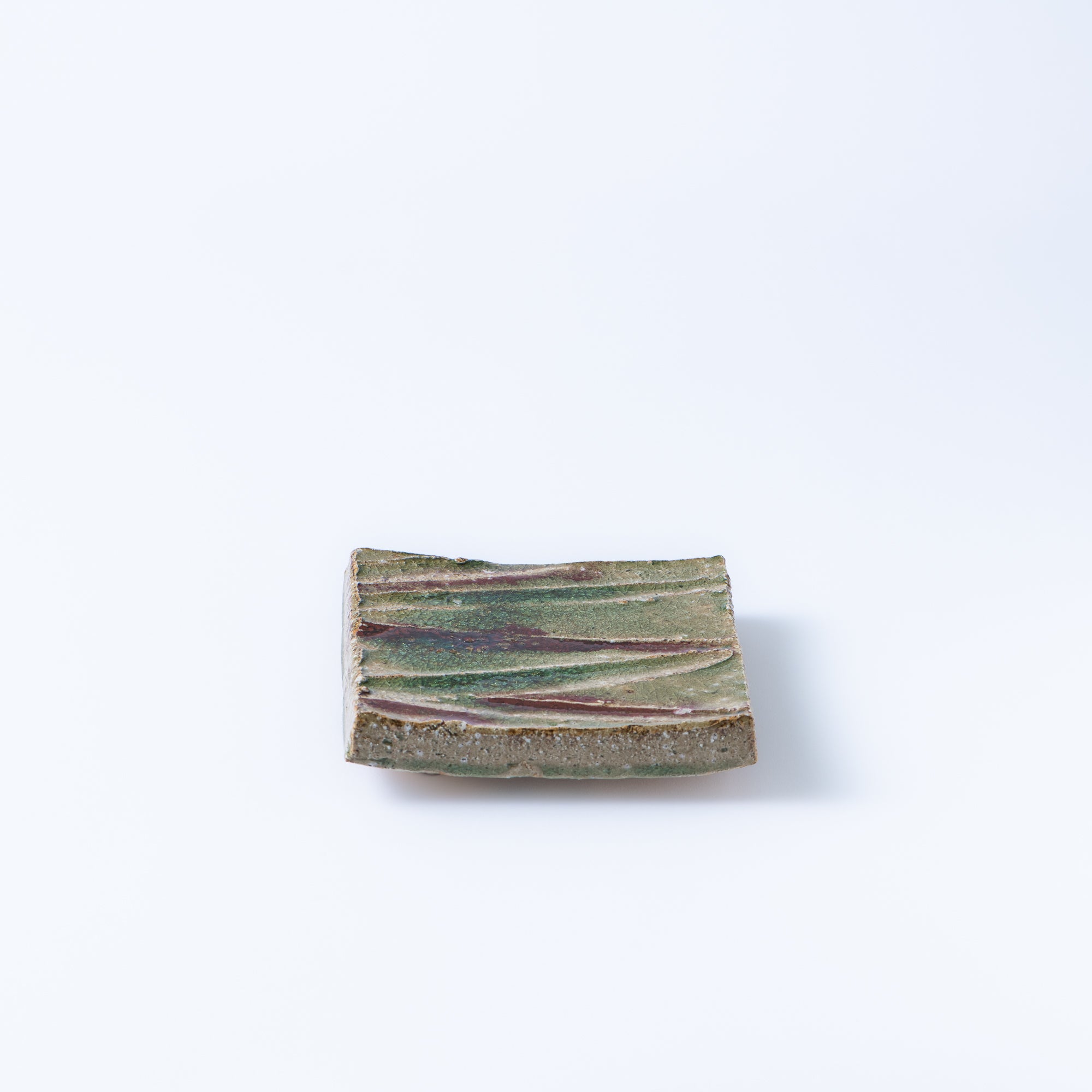 Iga Green and Red Square Side Plate