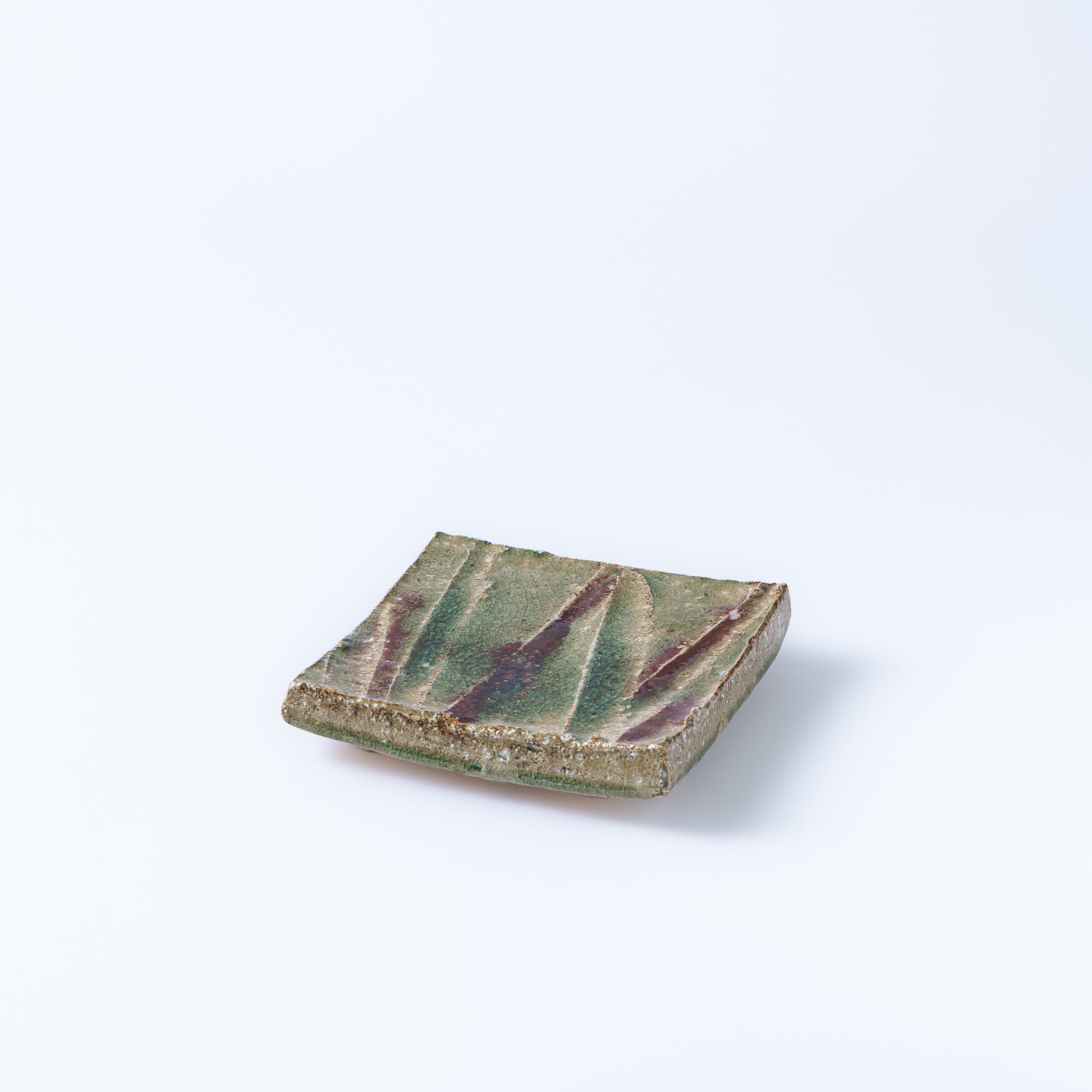 Iga Green and Red Square Side Plate